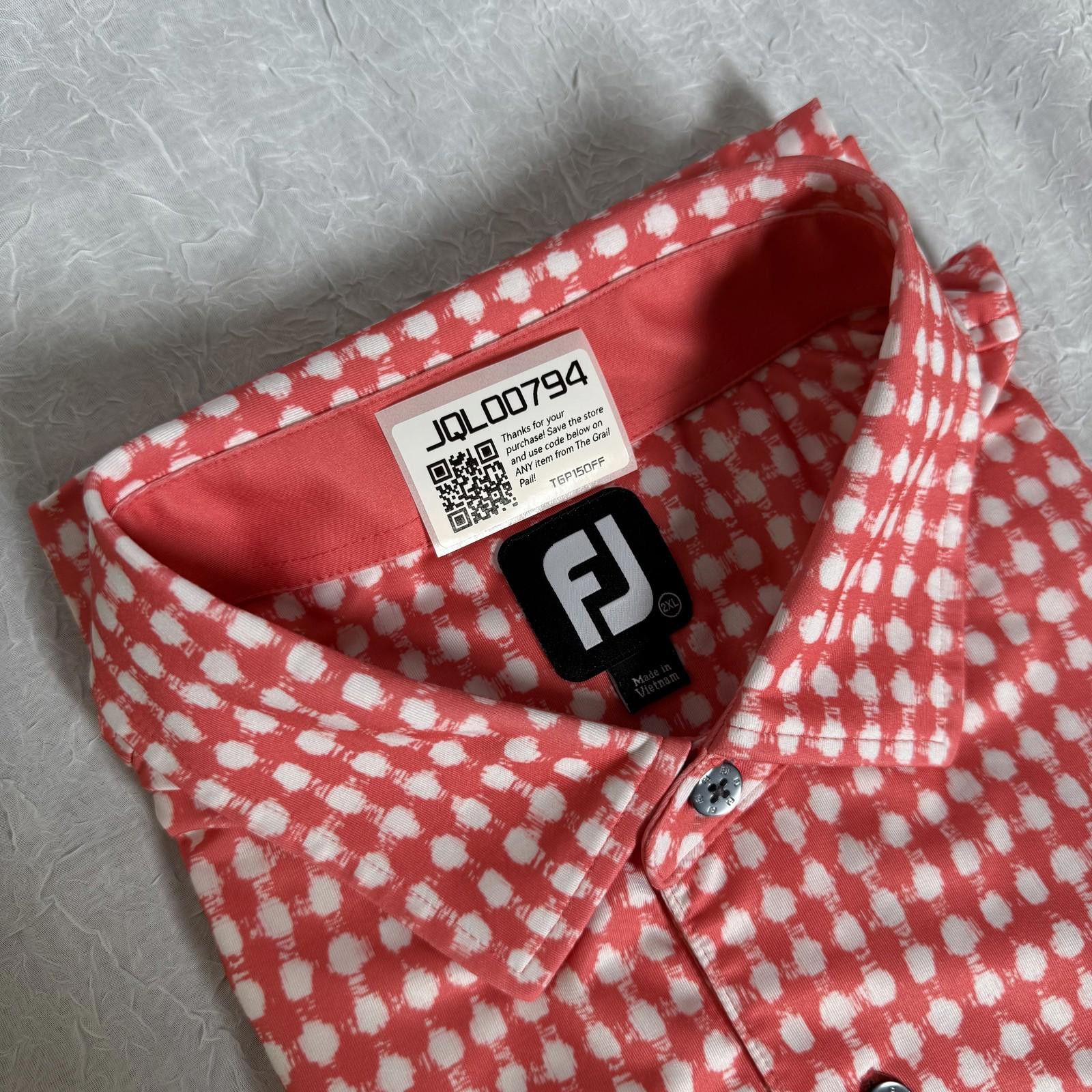 Footjoy FootJoy Polo Shirt Mens 2XL Golf Quintero Stretch Dot Print Size US XXL / EU 58 / 5 - 5 Thumbnail