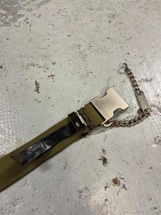 Designer × Dolce & Gabbana × Vintage SS2003 Dolce & Gabbana Olive Military Belt Size ONE SIZE - 7 Thumbnail