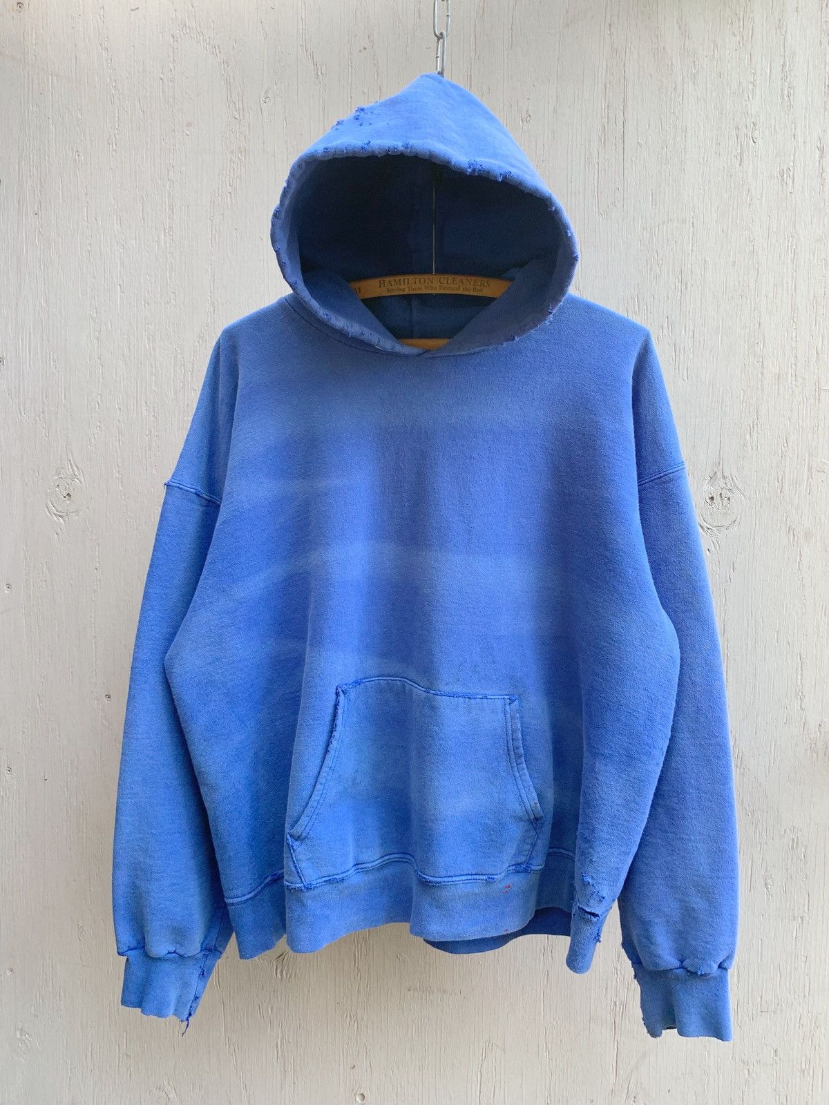 Vintage Thrashed Sun Faded Distressed BOXY Blank Hoodie ERD GRUNGE Size US L / EU 52-54 / 3 - 12 Thumbnail