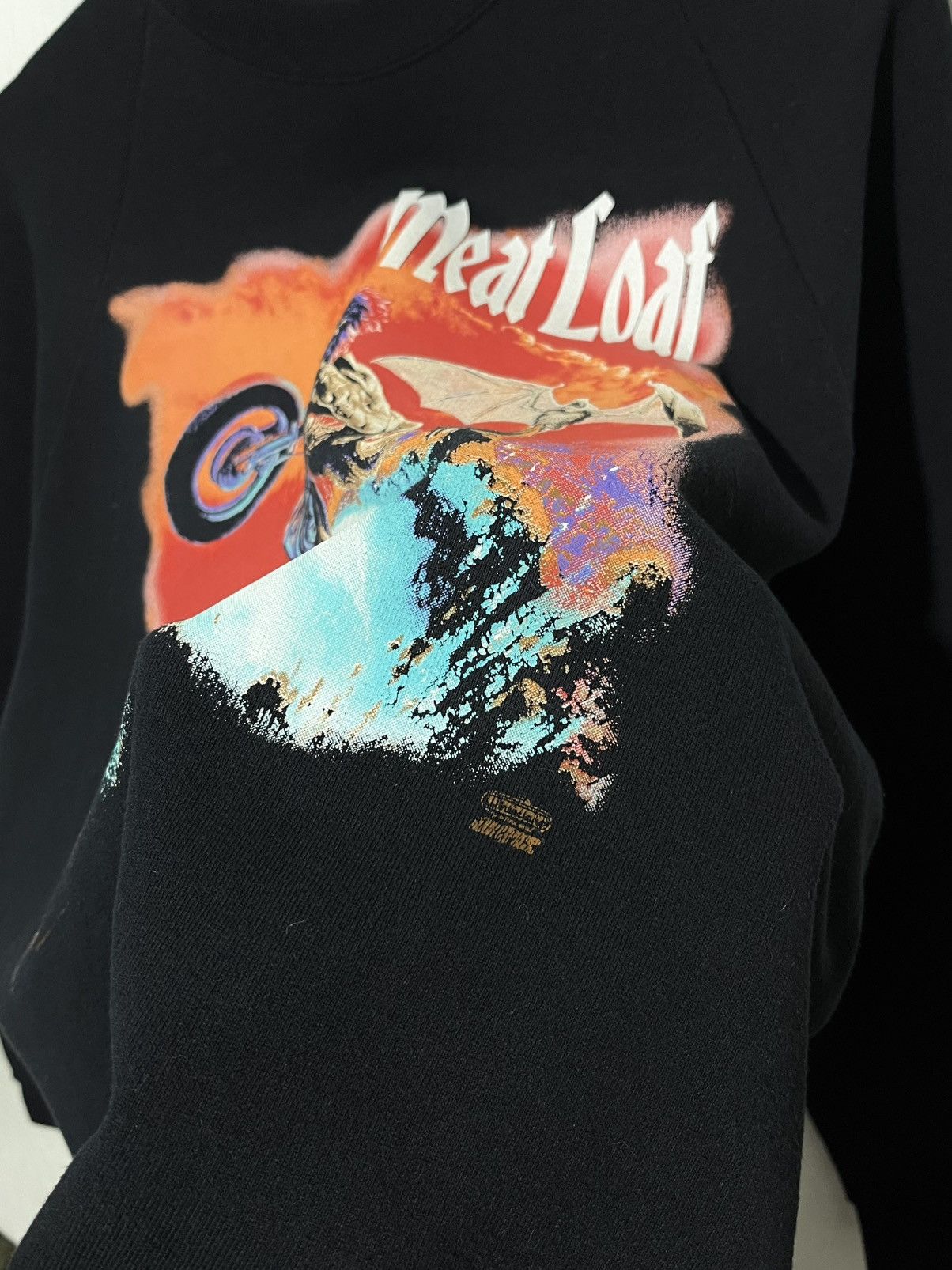 Band Tees × Vintage Vintage 90s Meat Loaf Bat Out Of Hell Made In USA Sweatshirt Size US L / EU 52-54 / 3 - 4 Thumbnail
