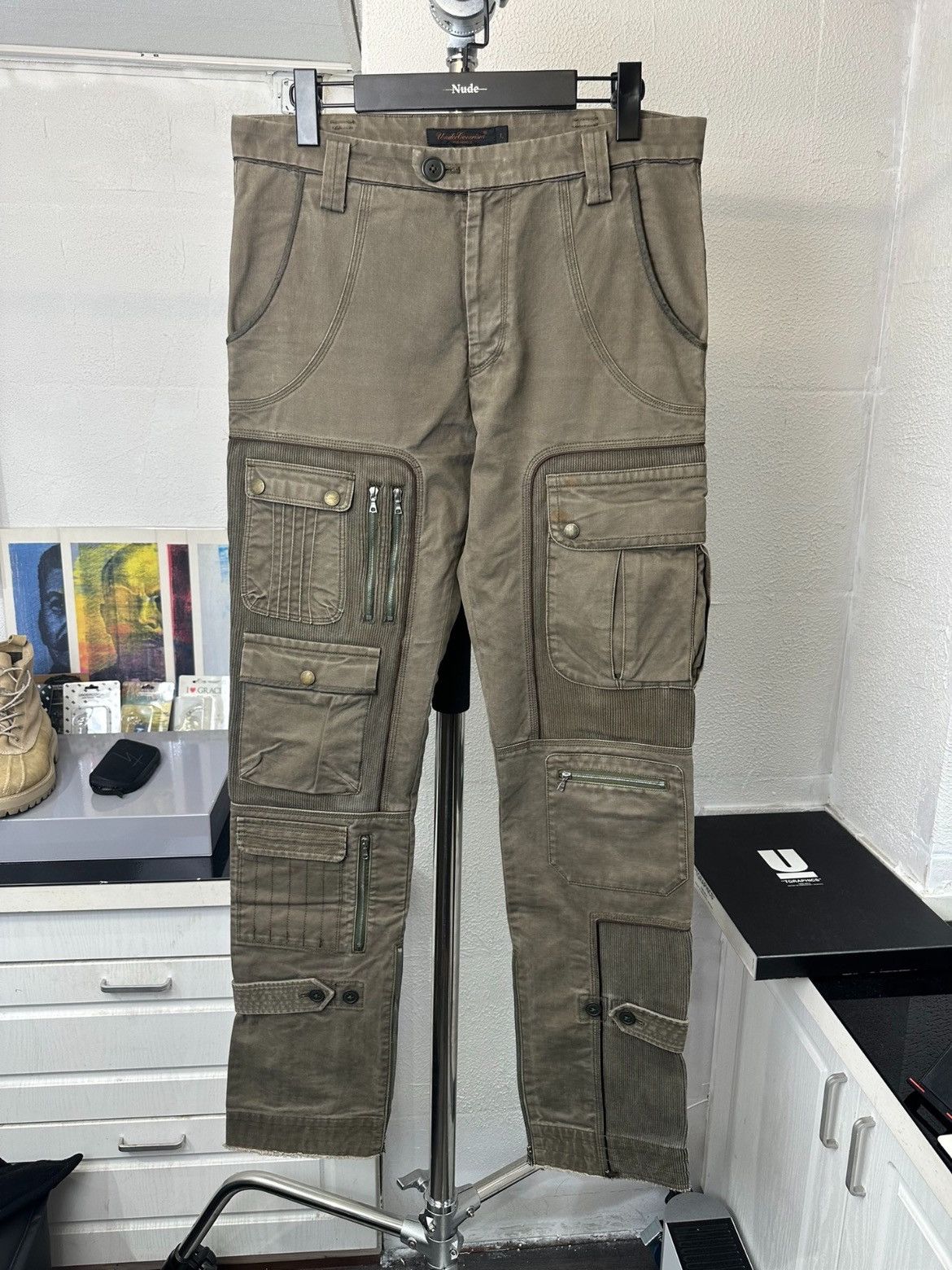 image of Undercover 04Aw But Beautiful Cargo Pants in Olive, Men's (Size 33)