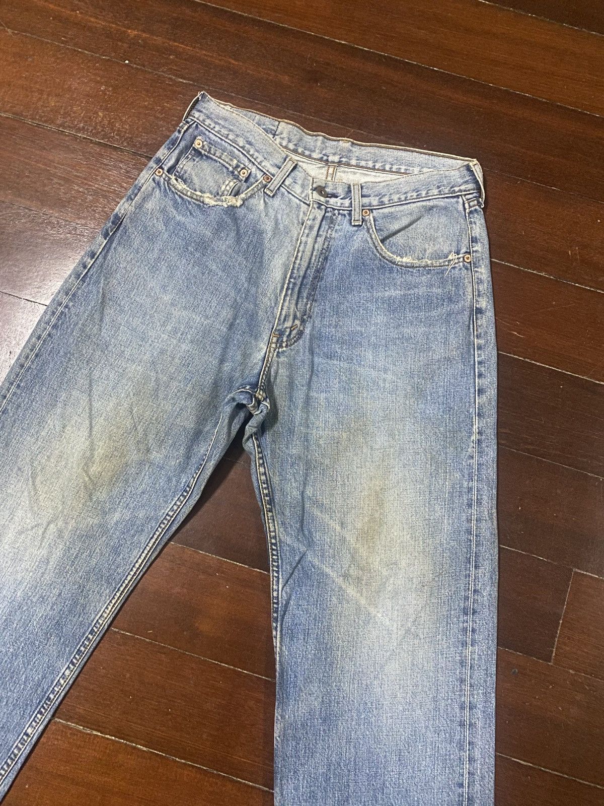 Levi's Vintage y2k Levis 504 Selvedge Distressed baggy wide Denim Size US 32 / EU 48 - 5 Thumbnail