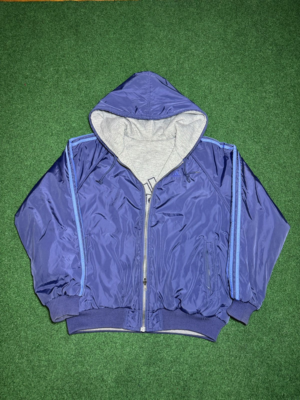 Adidas Vintage Adidas Y2K Reversible Full Zip Hooded Retro Jacket Size US M / EU 48-50 / 2 - 1 Thumbnail
