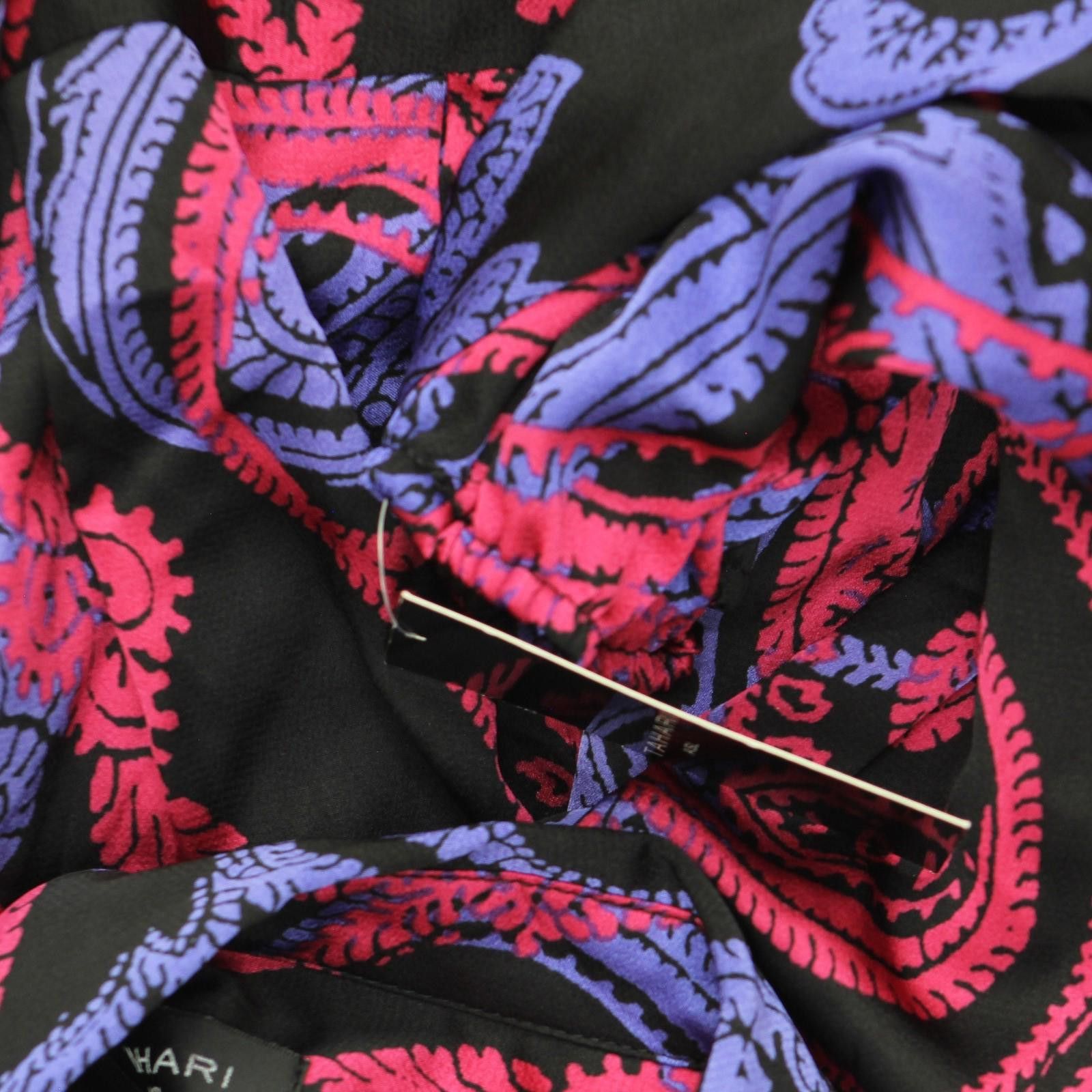 Other Nwt Tahari Asl Faux-wrap Dress Dem643-t4 Black Cobalt 14 Size XL / US 12-14 / IT 48-50 - 3 Thumbnail