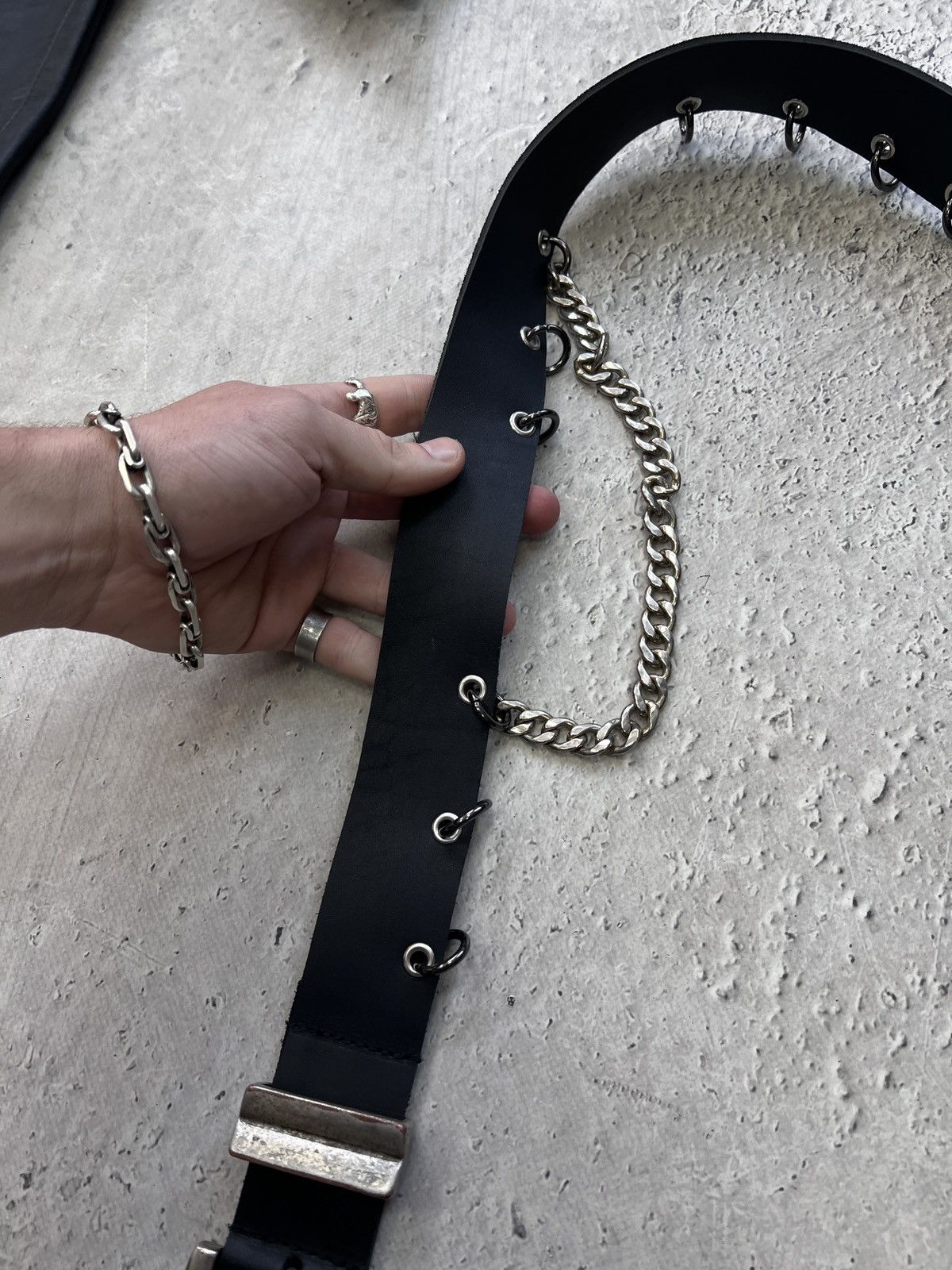 Other 90s METAL PUNK HYSTERICGLAMOUR LEATHER BELT Y2K Size ONE SIZE - 10 Thumbnail