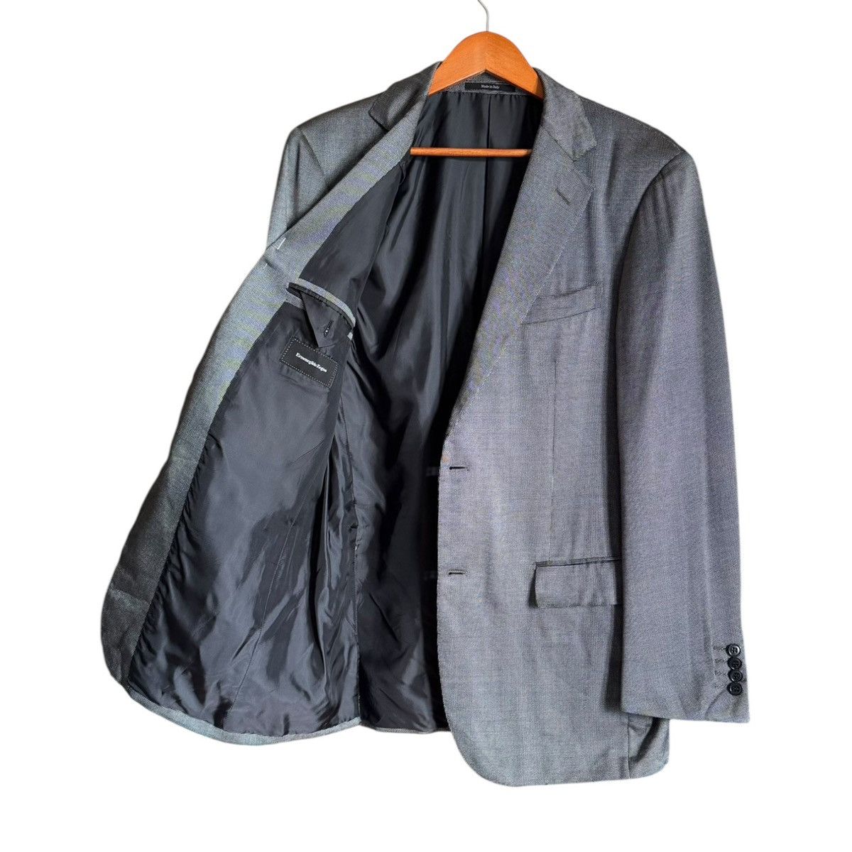 Ermenegildo Zegna Ermenegildo Zegna Silk Wool Birdseye Blazer 50R Size 50R - 3 Thumbnail