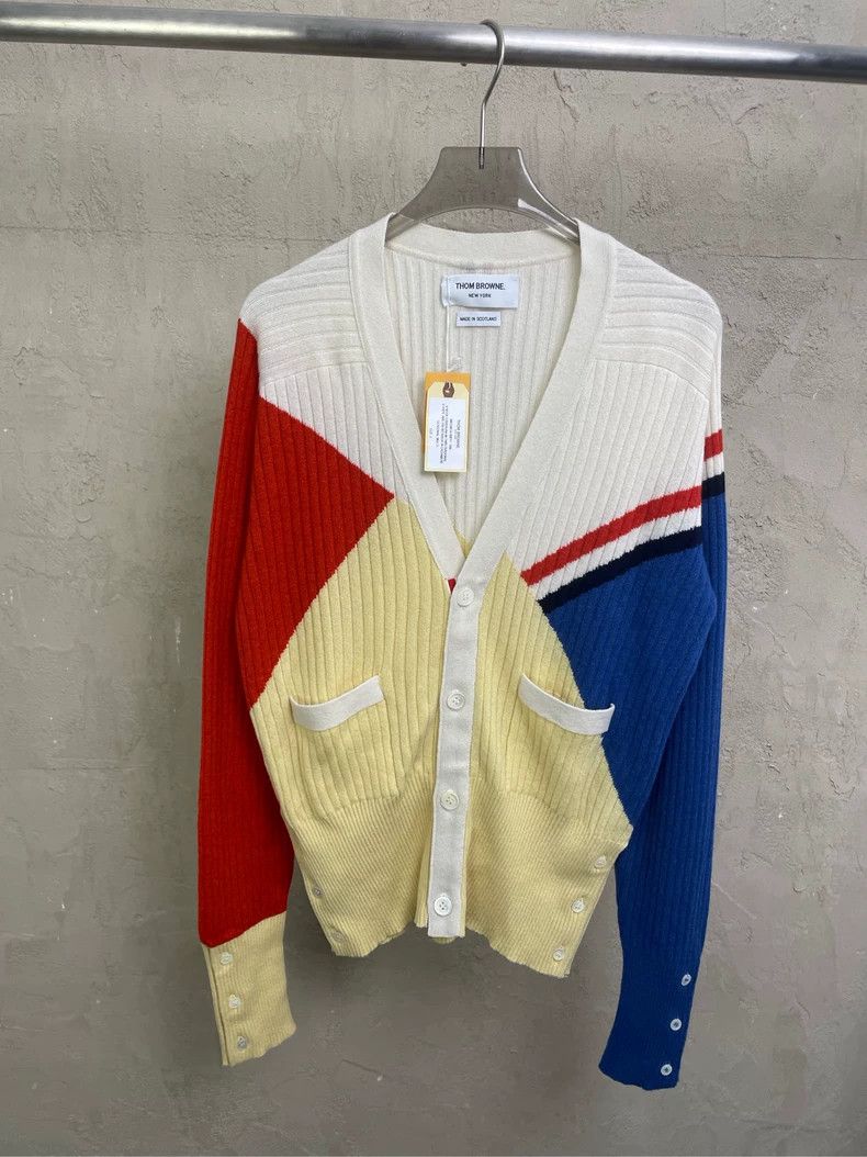 Thom Browne Thom browne Size 2 Colorful striped cashmere cardigan jack Size M / US 6-8 / IT 42-44 - 1 Thumbnail