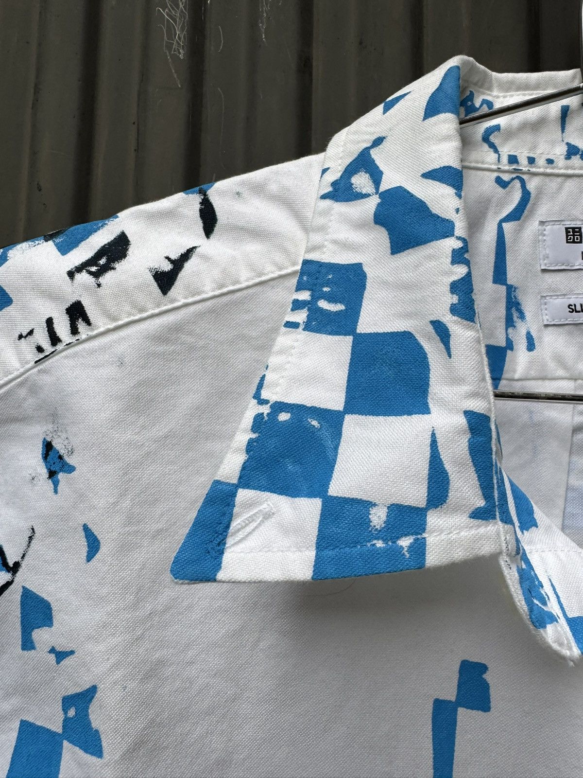 Vintage Hand Printed Check Shirt — Blue & Black Size US S / EU 44-46 / 1 - 7 Thumbnail