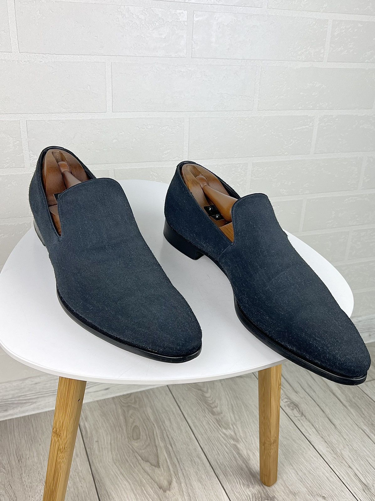Prada PRADA MILANO Loafers Suede Leather Dress Shoes Blue Men's Size US 10.5 / EU 43-44 - 2 Thumbnail