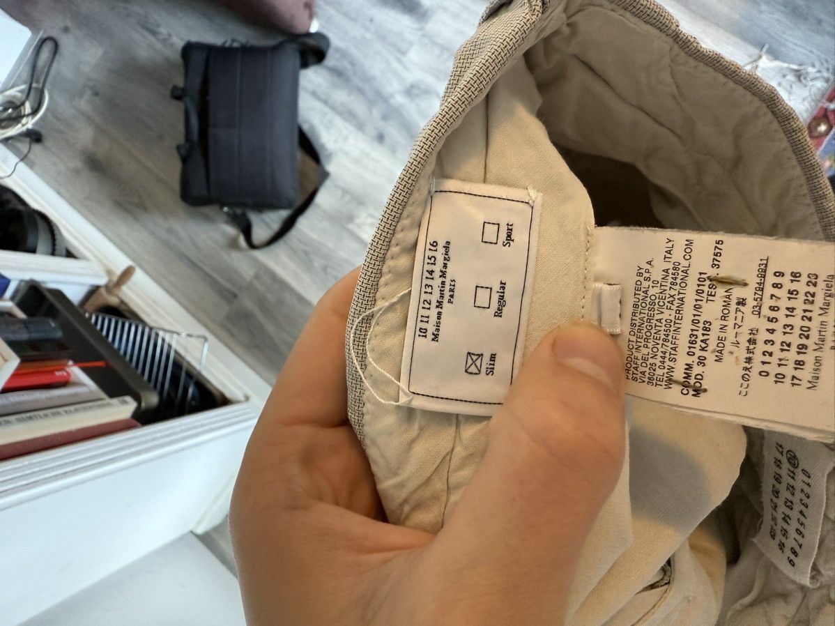 Maison Margiela Slim Fit Light Grey Cotton Trousers Size US 34 / EU 50 - 11 Thumbnail