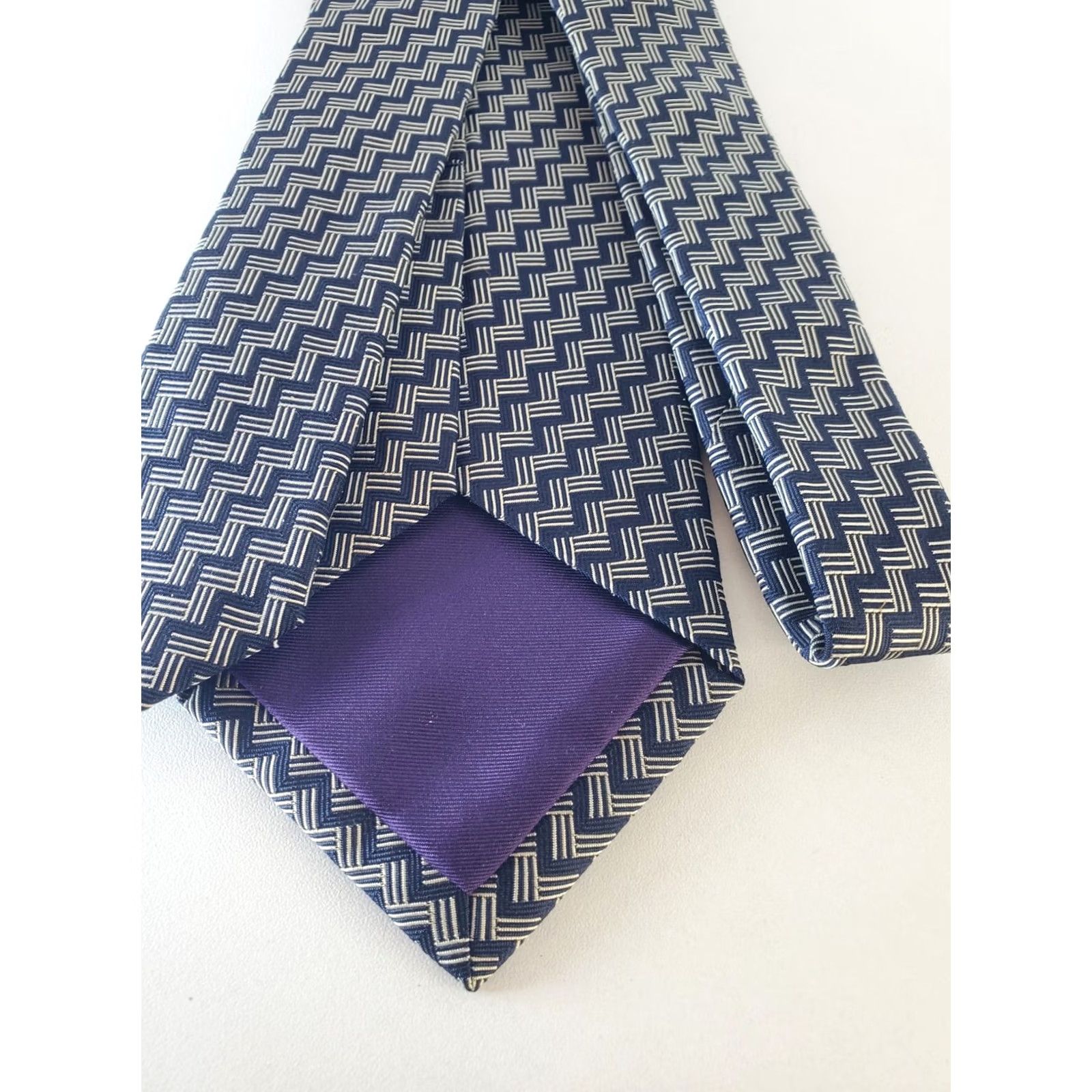 Ralph Lauren Purple Label VINTAGE Ralph Lauren Purple Label Silk Neck Tie Black White Made in Italy NWOT Preppy Geometric Boys Mens Regular Silk Tie Size ONE SIZE - 5 Thumbnail