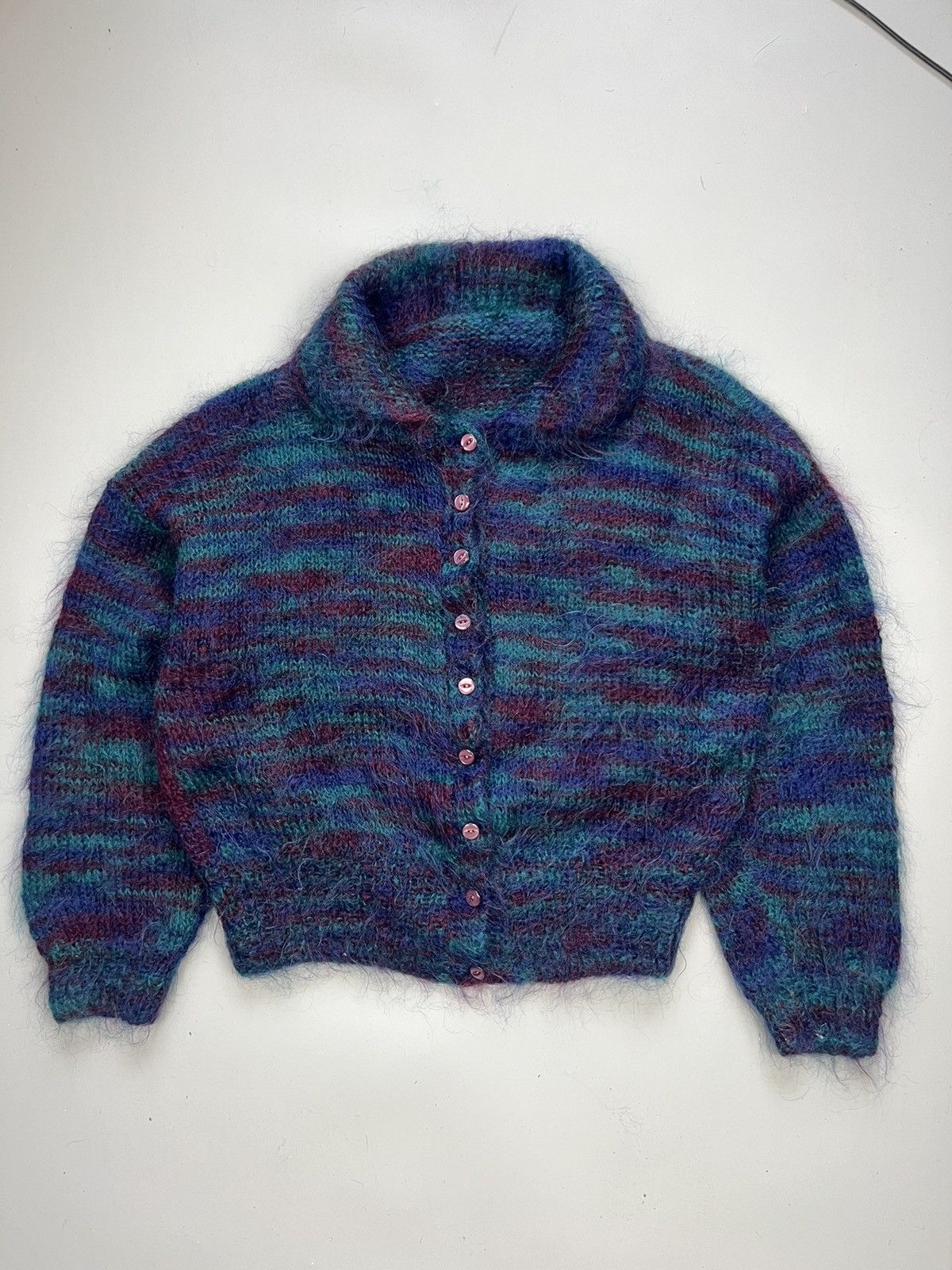 Japanese Brand Blue mohair boxy cardigan Size US S / EU 44-46 / 1 - 1 Thumbnail