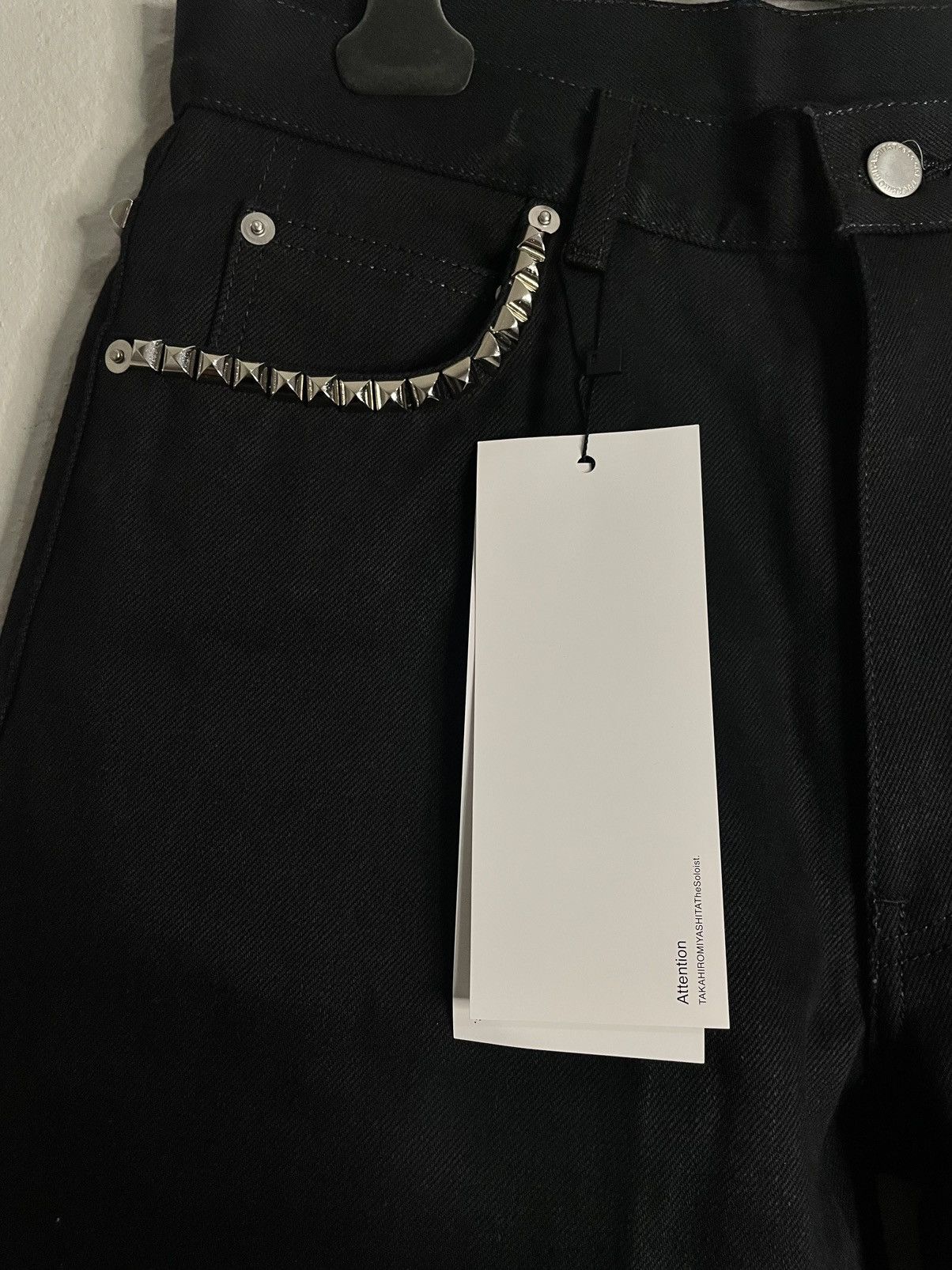 Takahiromiyashita The Soloist. Takahiromiyashita The Soloist Studded Black Denim Pants Size US 30 / EU 46 - 3 Thumbnail