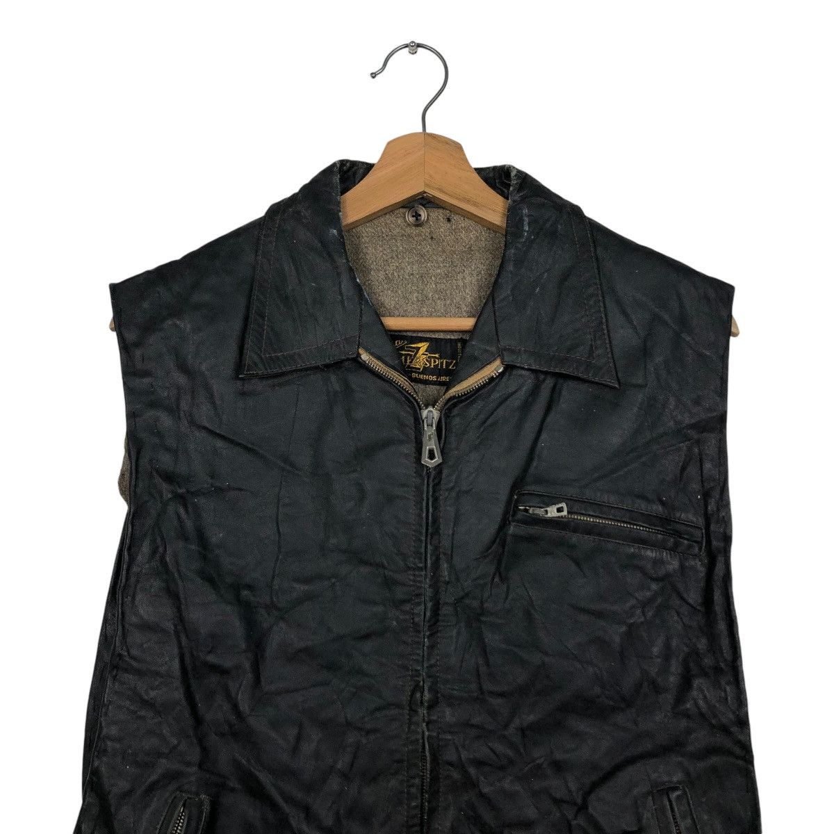 Genuine Leather 🔥VINTAGE 60’s BIKER VEST GENUINE LEATHER ZIMMERSPITZ WORKER Size US M / EU 48-50 / 2 - 5 Thumbnail