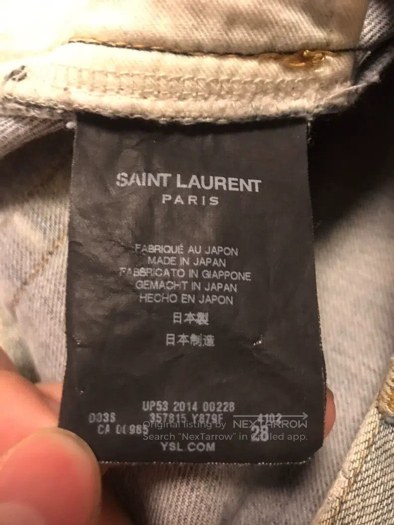 Saint Laurent Paris Saint Laurent Paris Blue Big Destroyed Denim Jeans Size US 28 / EU 44 - 4 Thumbnail