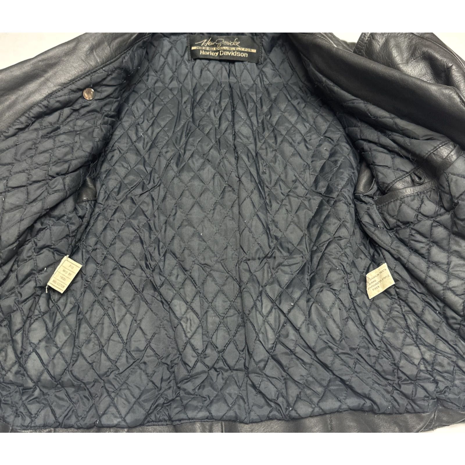Harley Davidson Hein Gericke Harley Davidson Jacket Leather Biker Moto Lined Quilted 34 Black Unisex Adults Mens Womens Jacket Size XXS / US 00 / IT 34 - 8 Thumbnail