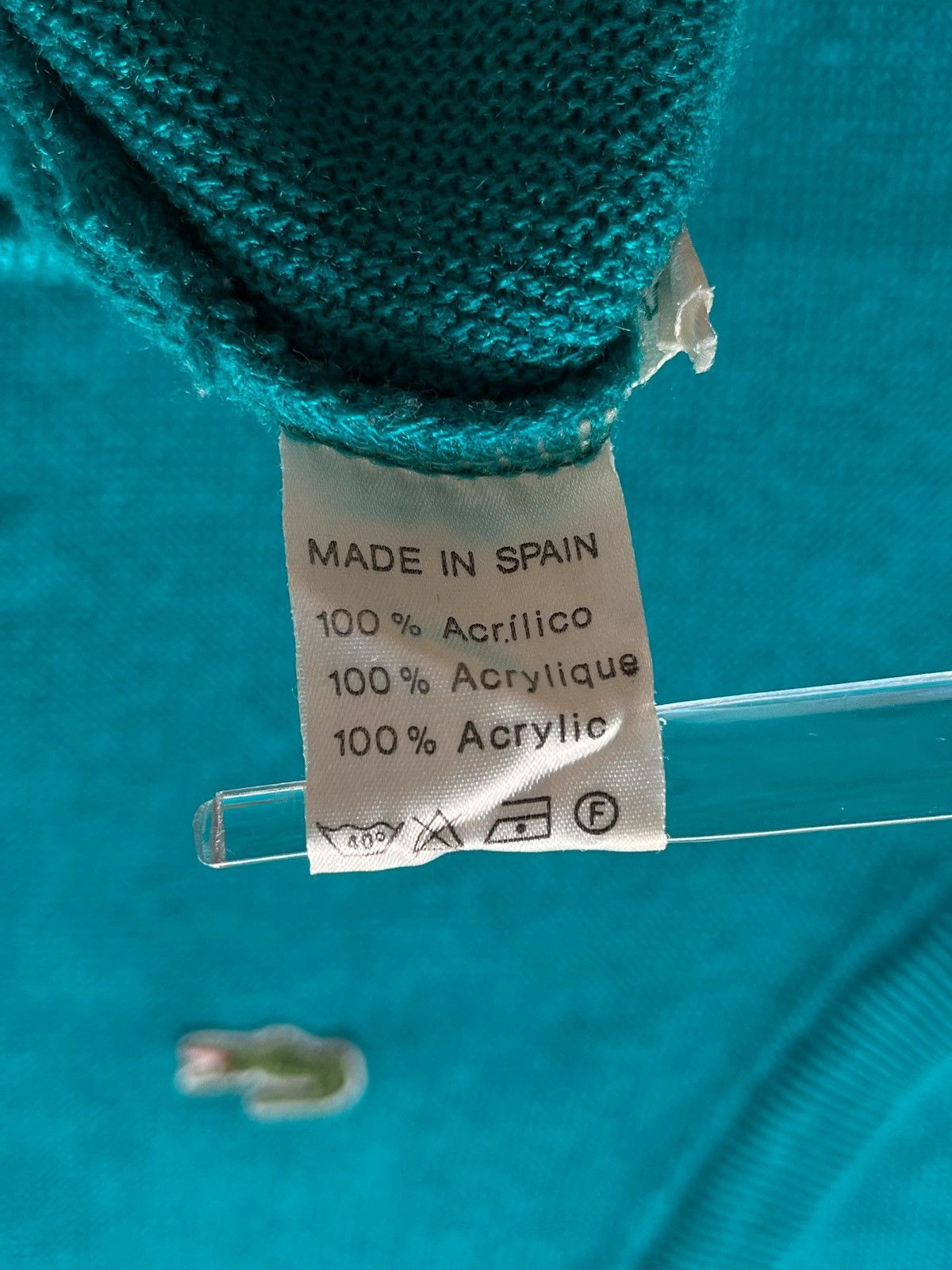 Lacoste Lacoste Vintage 90s Deadstock V Neck Aqua Blue Sweater Size US L / EU 52-54 / 3 - 6 Thumbnail