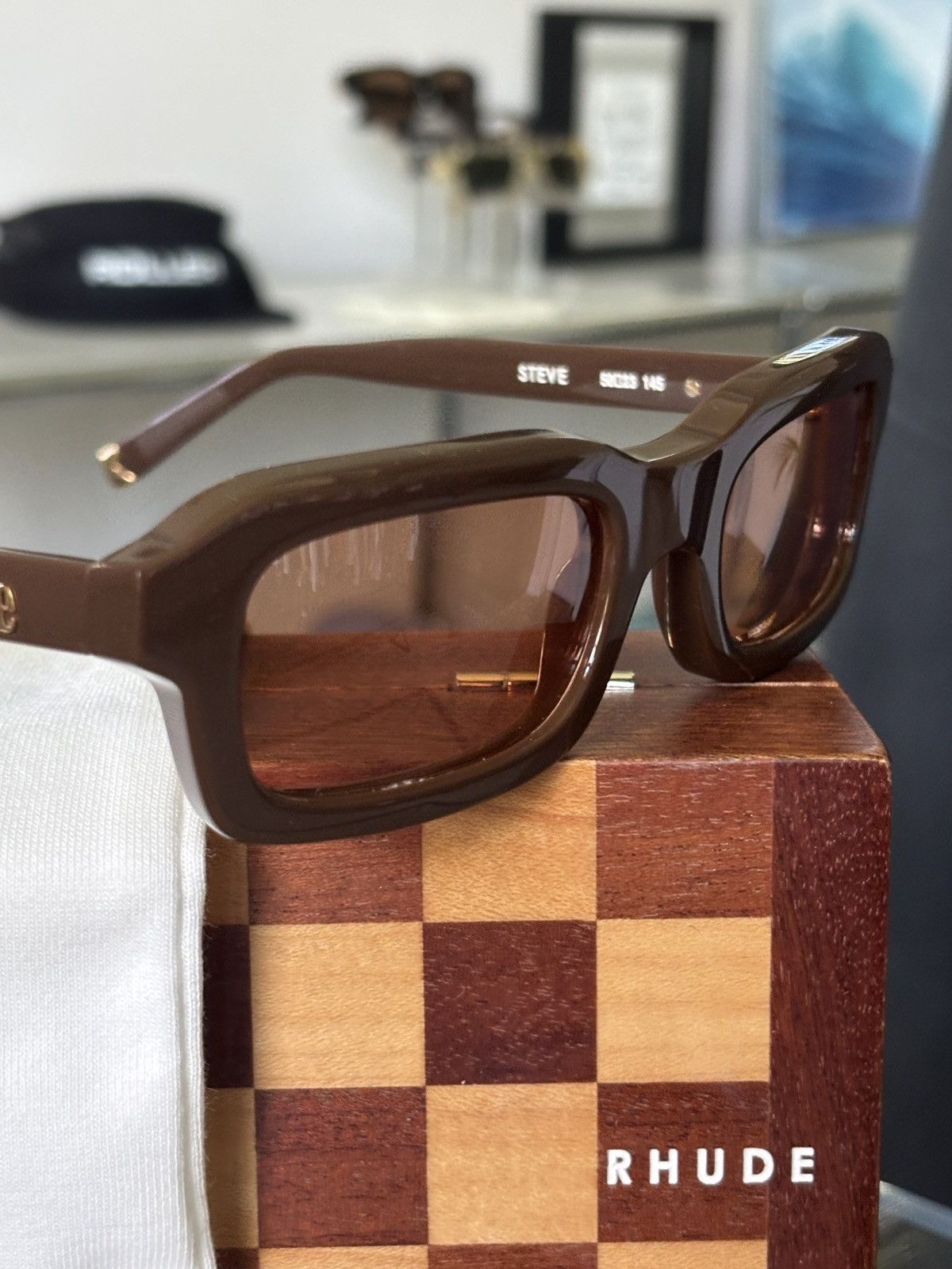 Rhude RHUDE | MOCHA BROWN STEVE FRAMES SUNGLASSES Size ONE SIZE - 15 Thumbnail