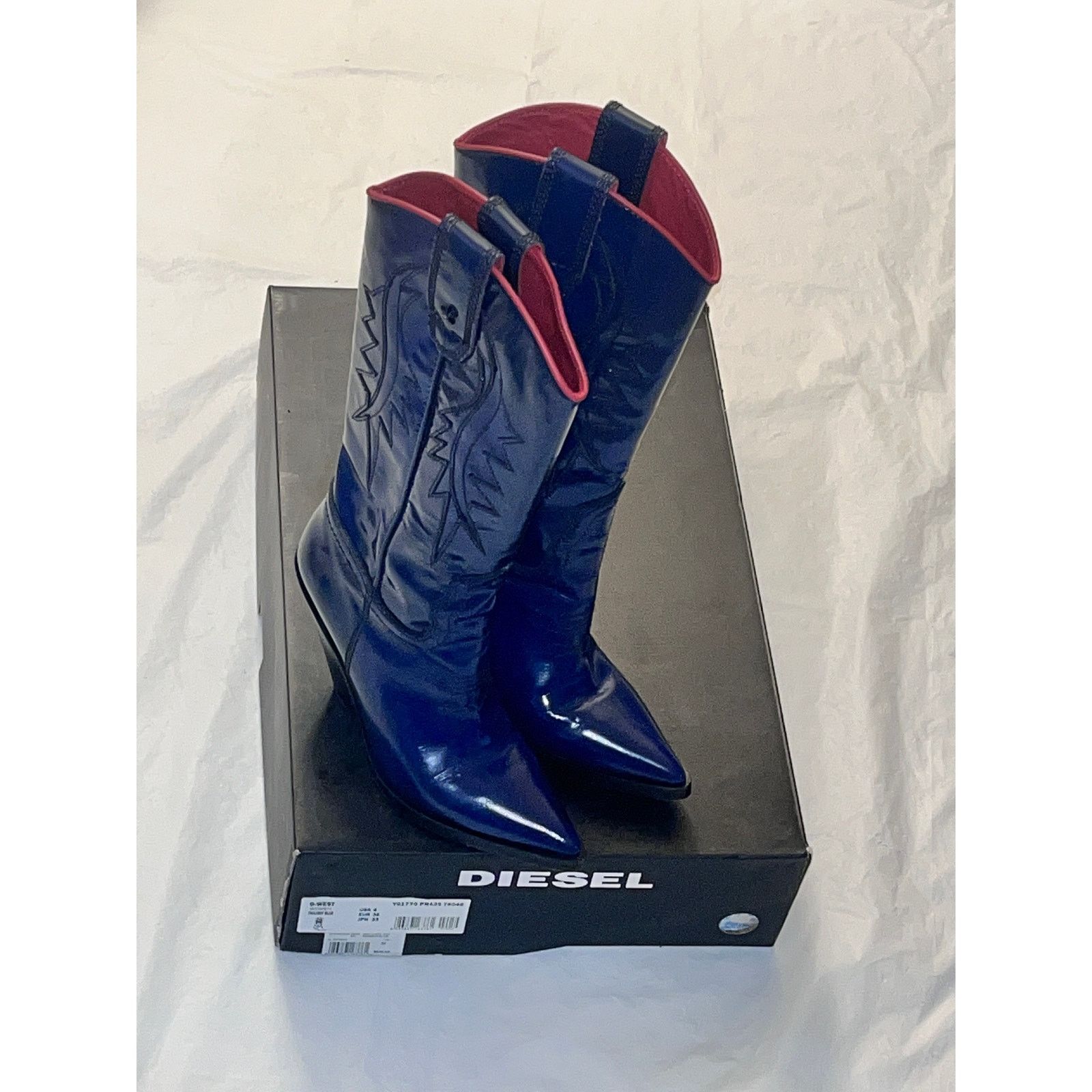 Diesel Diesel Women Twilight/Midnight Blue Western Boots With Box Size US 6 / IT 36 - 17 Thumbnail