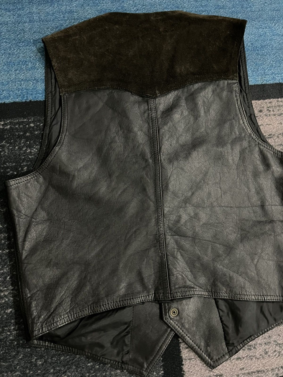 Leather × Vintage Vintage Cow Leather Snap Button Vest Size US M / EU 48-50 / 2 - 14 Thumbnail