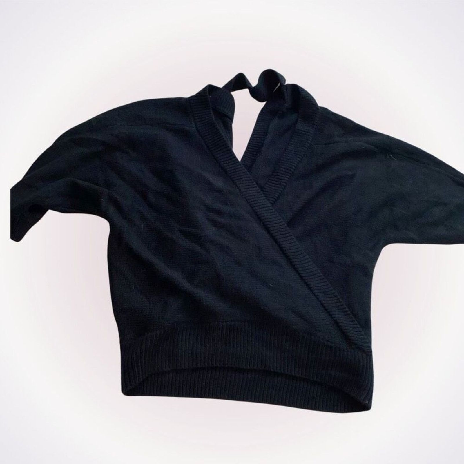 Other Tobi Black Oversized Knit Cross Front Sweater | Sz S Size S / US 4 / IT 40 - 1 Thumbnail