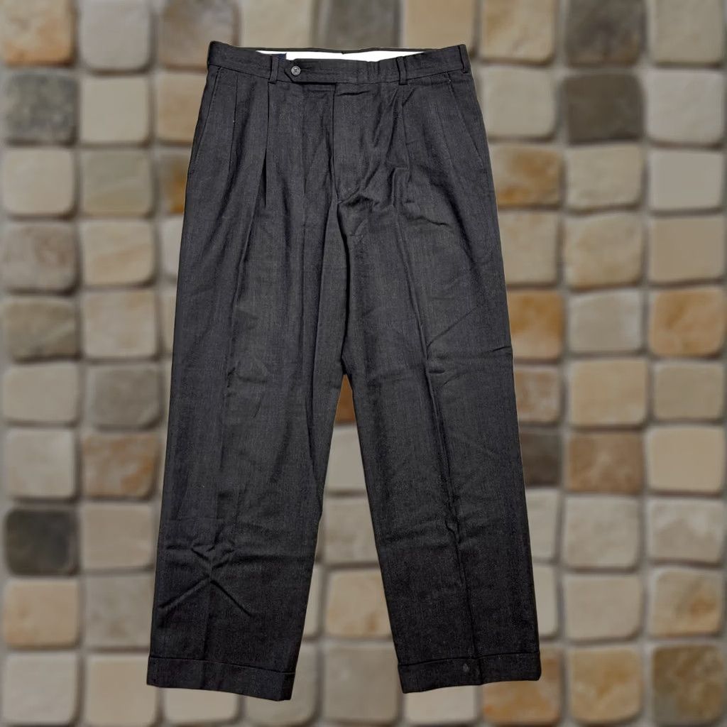 Brooks Brothers VINTAGE Brooks Brothers trousers 34x29 brown wool pleated 80s Talon zipper Size US 34 / EU 50 - 1 Thumbnail