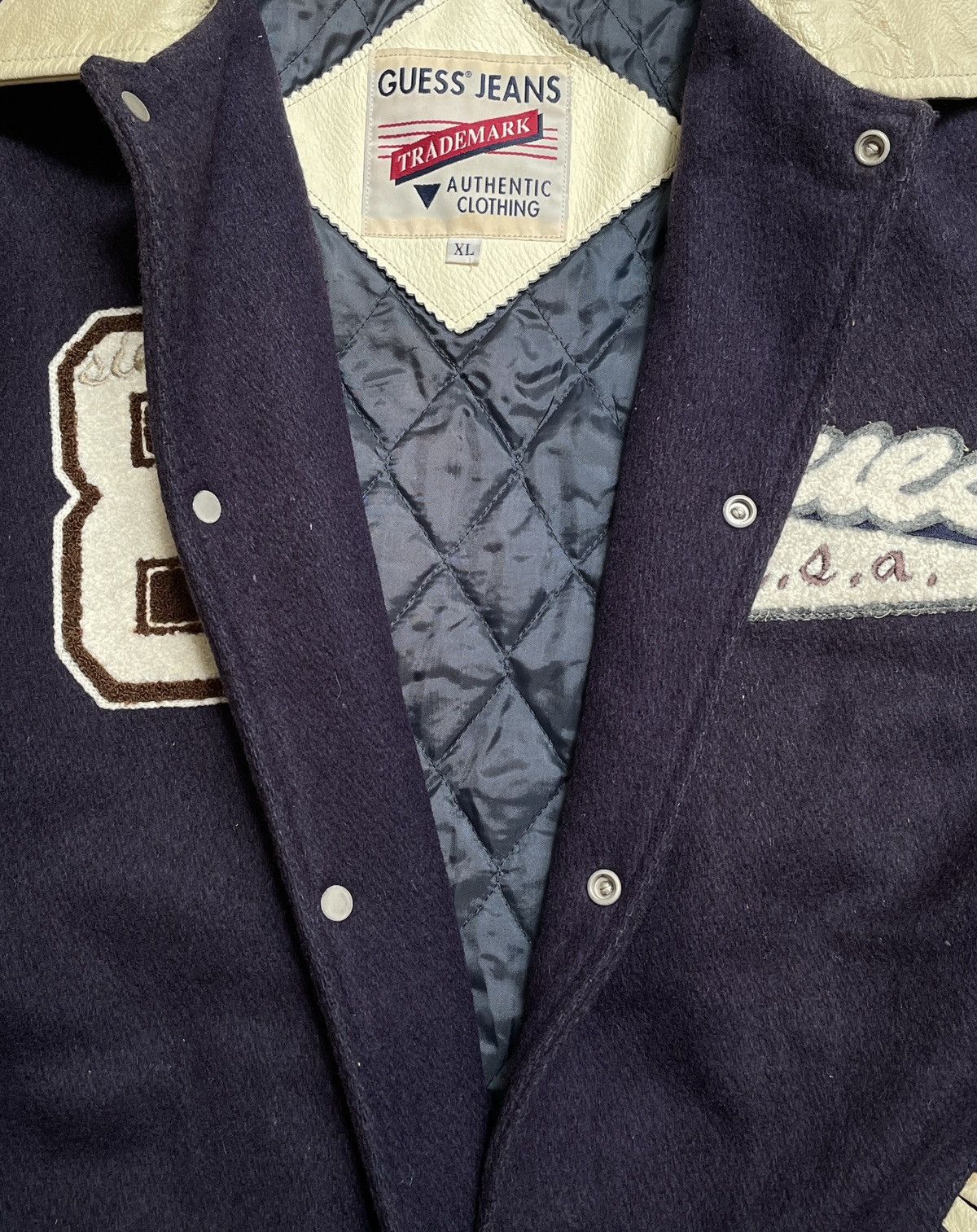 Guess Vintage Brand Guess Leather Varsity Jacket Made in Usa 1990s Size US XL / EU 56 / 4 - 9 Thumbnail