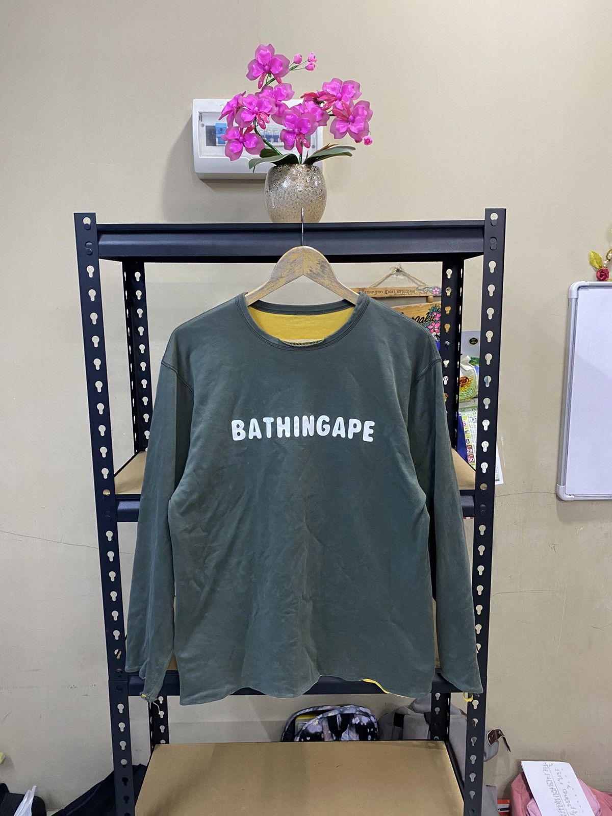 Nigo 🔥 Distressed 🔥 Vintage Bape Reversible Long Sleeve Tee Size US M / EU 48-50 / 2 - 1 Thumbnail
