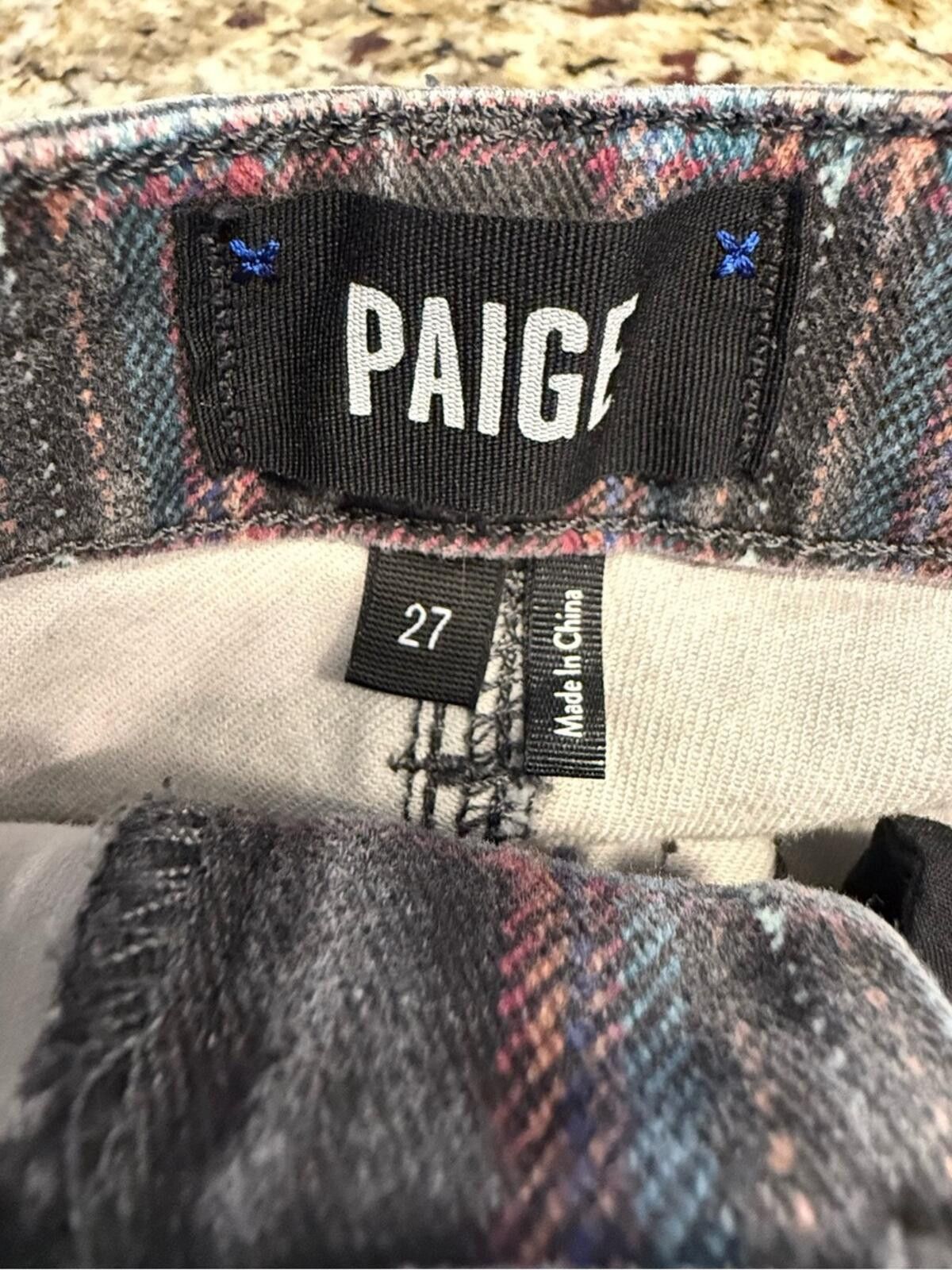 Paige Paige Hoxton Ankle retro plaid jeans retro SZ 27” waist Size 27" / US 4 / IT 40 - 5 Thumbnail