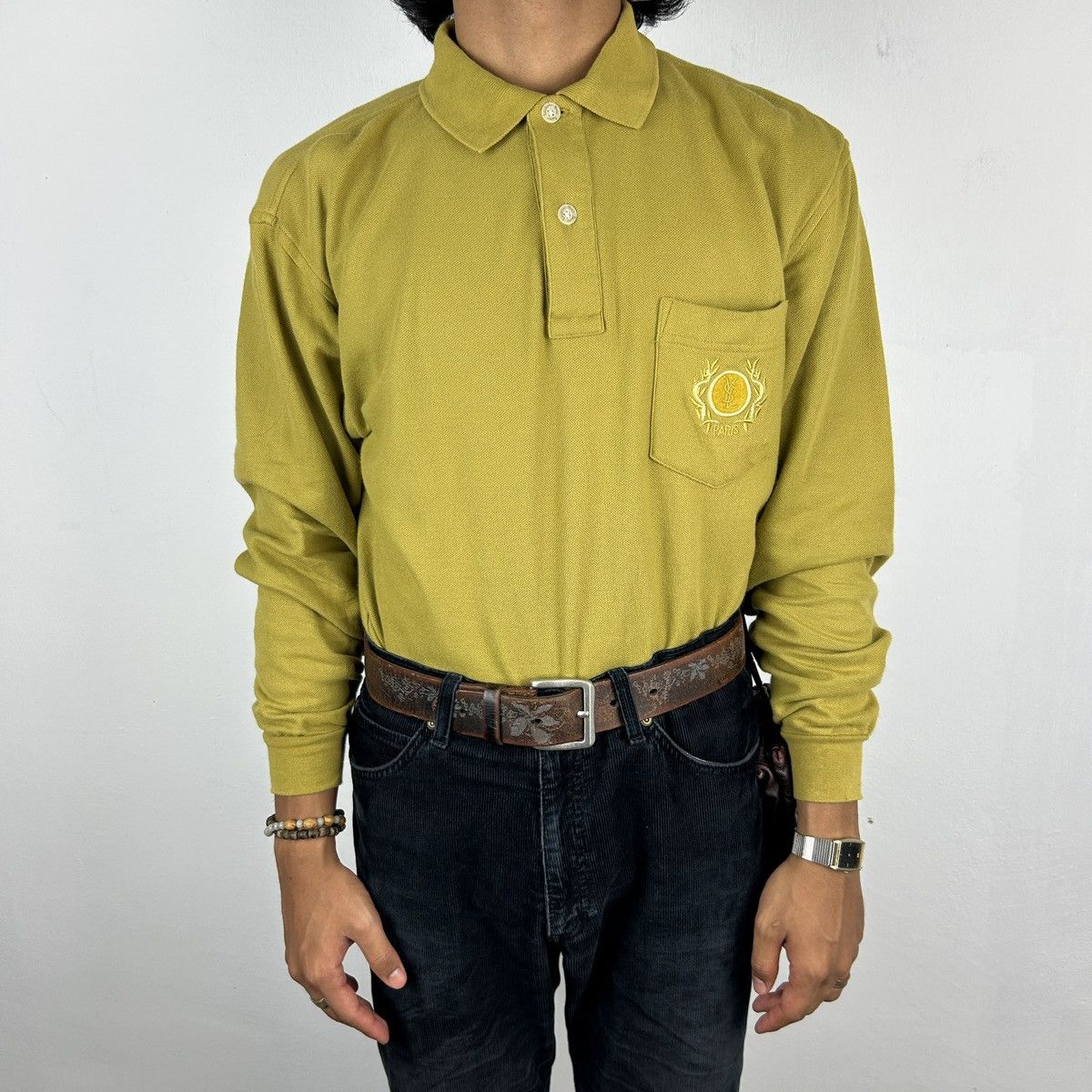 Vintage × Yves Saint Laurent Vintage 1990s Yves Saint Laurent Polo Longsleeve Size US M / EU 48-50 / 2 - 1 Thumbnail