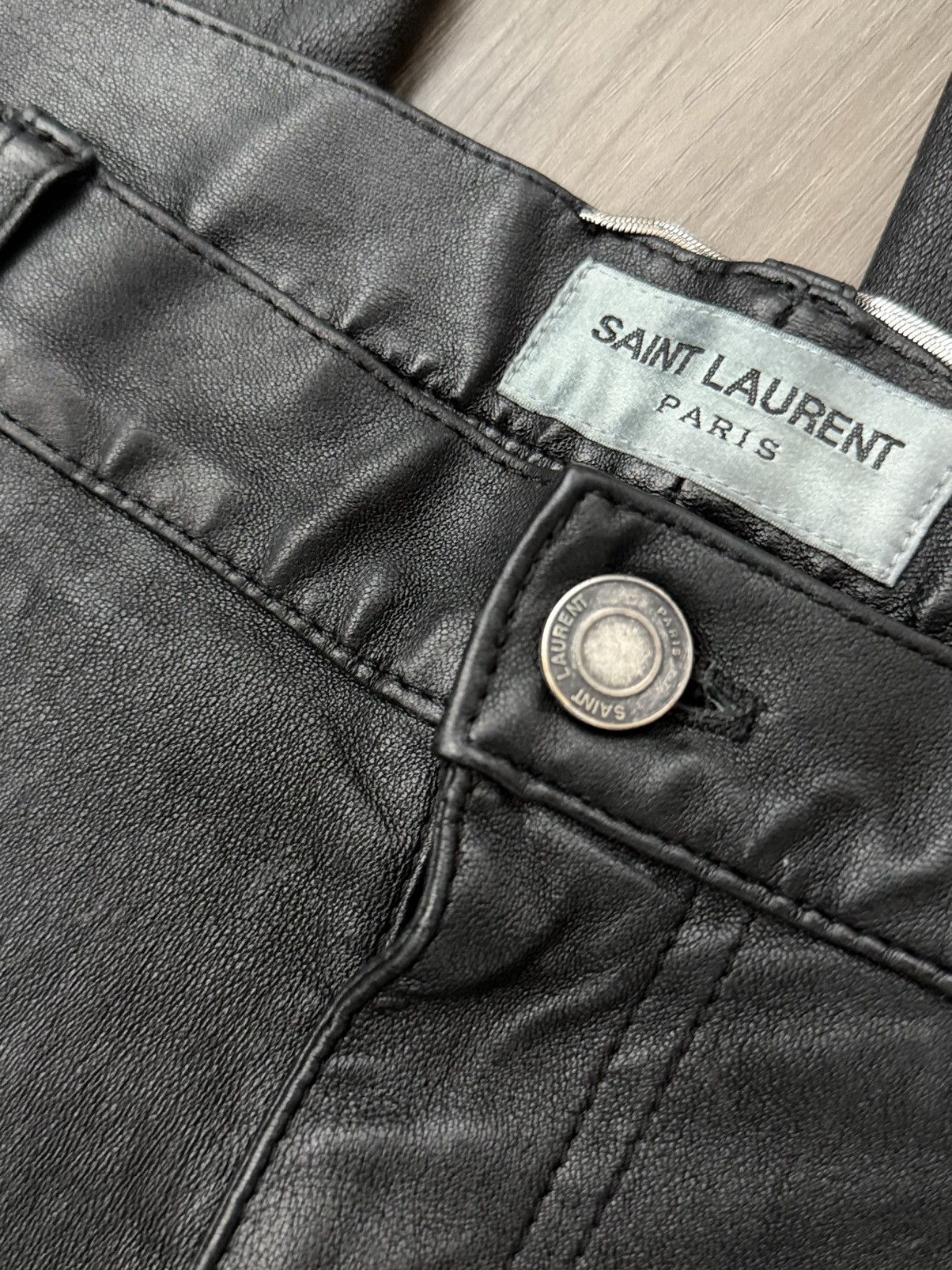 Saint Laurent Paris Saint Laurent Lamb Skin Leather Pants Size US 30 / EU 46 - 3 Thumbnail