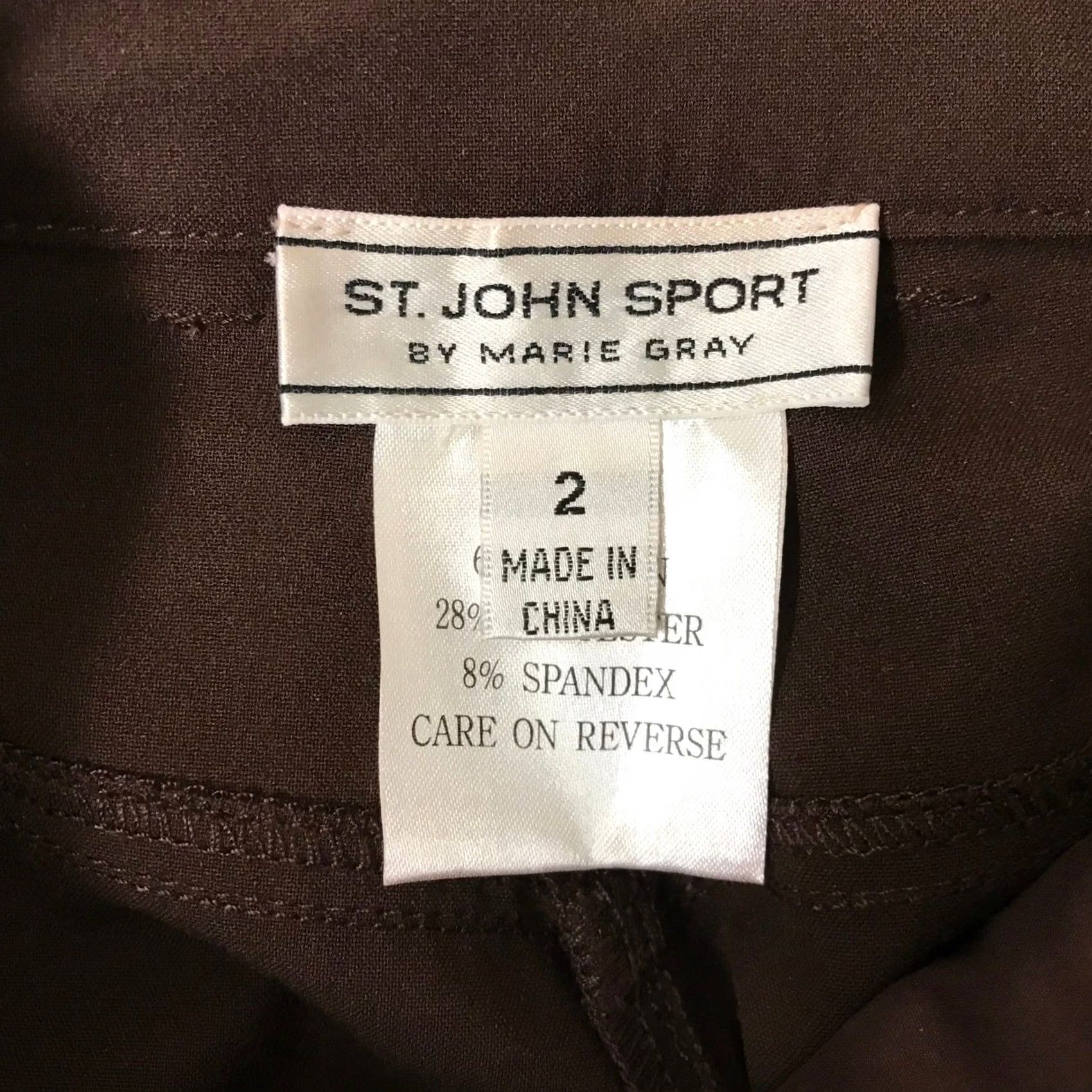 Vintage St John Sport by Marie Gray Espresso Brown Straight Leg Trousers Size 2 Size 26" / US 2 / IT 38 - 7 Thumbnail