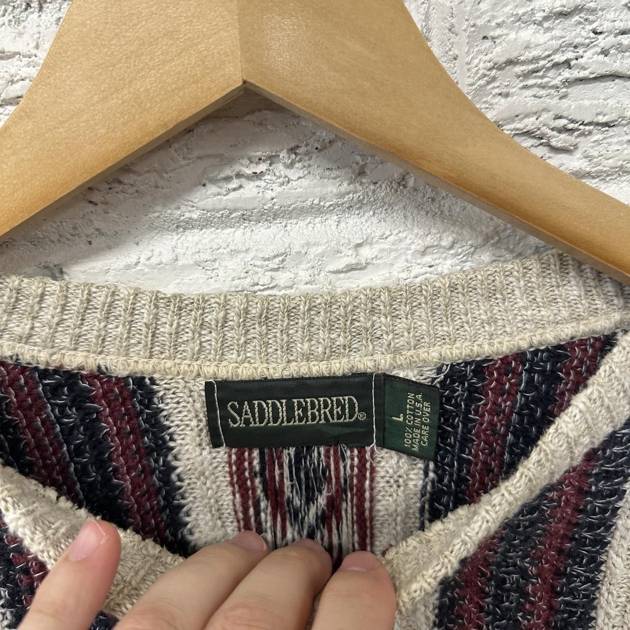 Saddlebred Vintage Saddlebred Aztec Cable Knit Sweater Size Large Size US XL / EU 56 / 4 - 4 Thumbnail