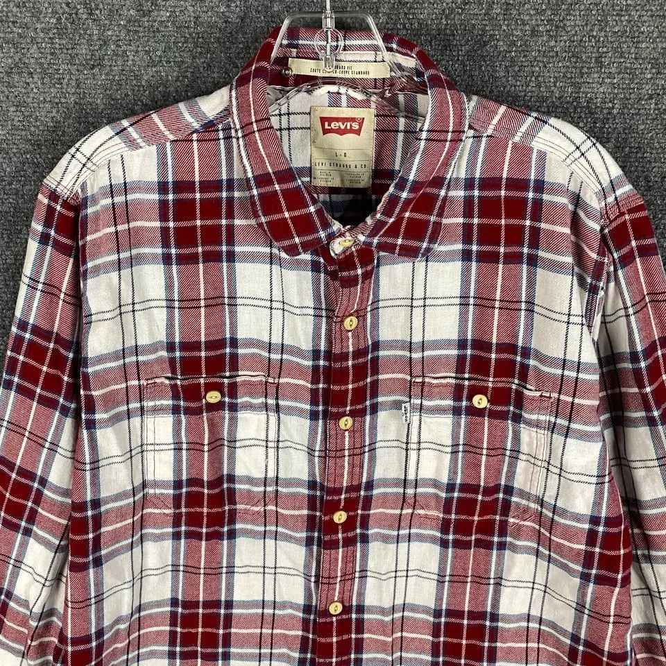 Levi's Levi's Shirt Men's Large Standard Fit Plaid Long Sleeve Size US L / EU 52-54 / 3 - 2 Thumbnail
