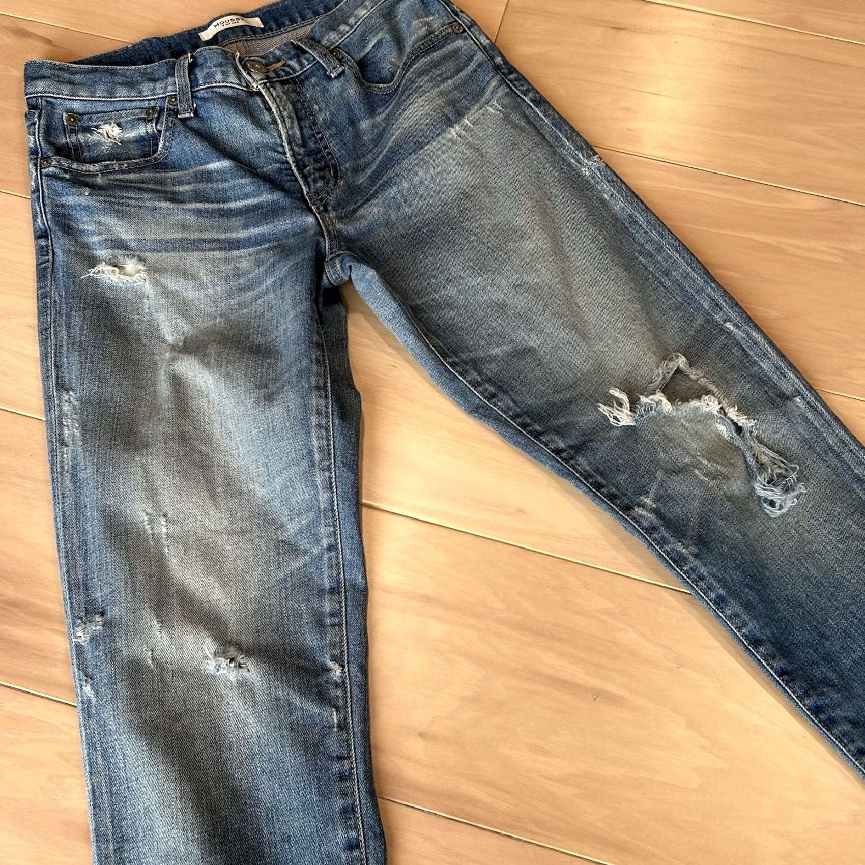 MOUSSY Moussy Vintage Velma Skinny Distressed Blue Jean Women 27 Jeans Slim 27 Inseam 5-Pocket Blue Button Zip Model Moussy Vintage Velma Womens Jeans Size 27" / US 4 / IT 40 - 3 Thumbnail