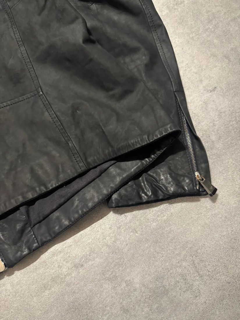 Emporio Armani × Vintage SS2014 Emprio Armani Elevated Black Leather Jacket Size US L / EU 52-54 / 3 - 8 Thumbnail