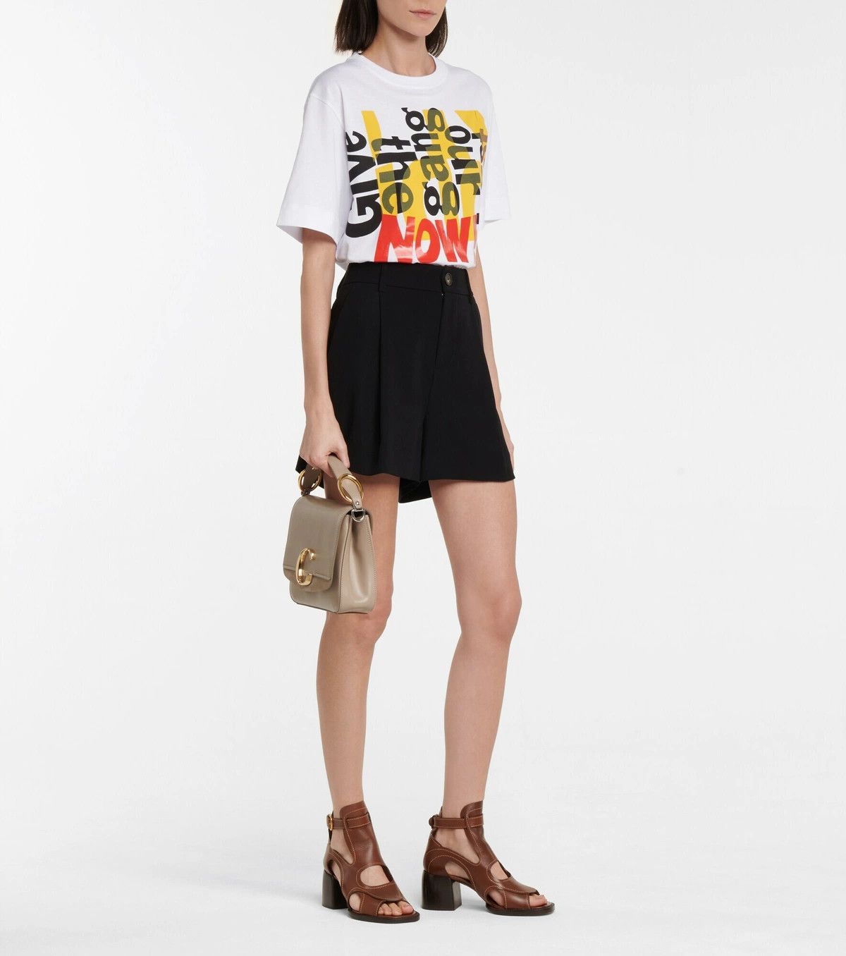 Chloe o1y0825 Short Sleeves Printed T-Shirt in White Size S / US 4 / IT 40 - 5 Thumbnail