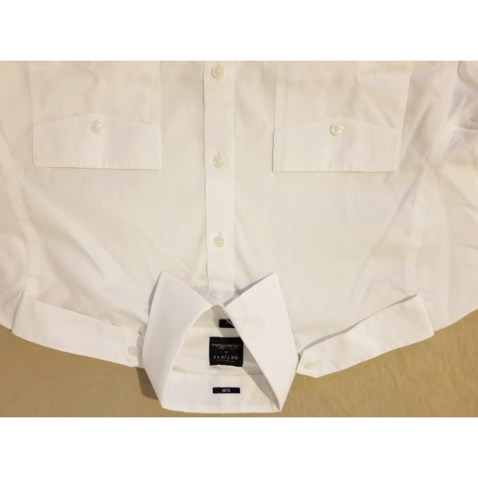 Brooks Brothers VINTAGE Brooks Brothers NetJets Dress Shirt Mens Short Sleeve 15.5 White Button Shirt Size 42R - 2 Thumbnail