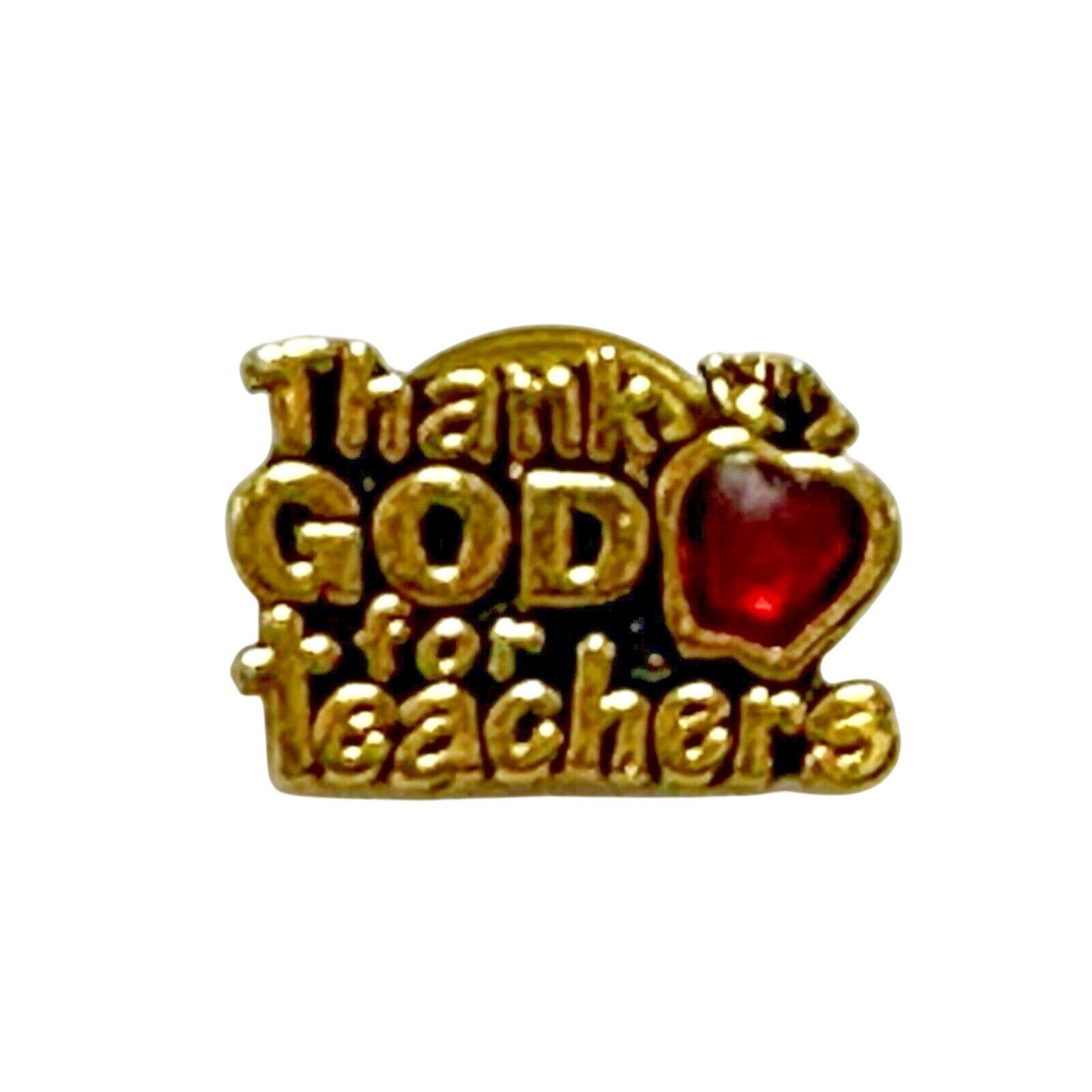 Unknown London Thank God for Teachers Apple Brooch Pin Button Gift Size ONE SIZE - 1 Thumbnail