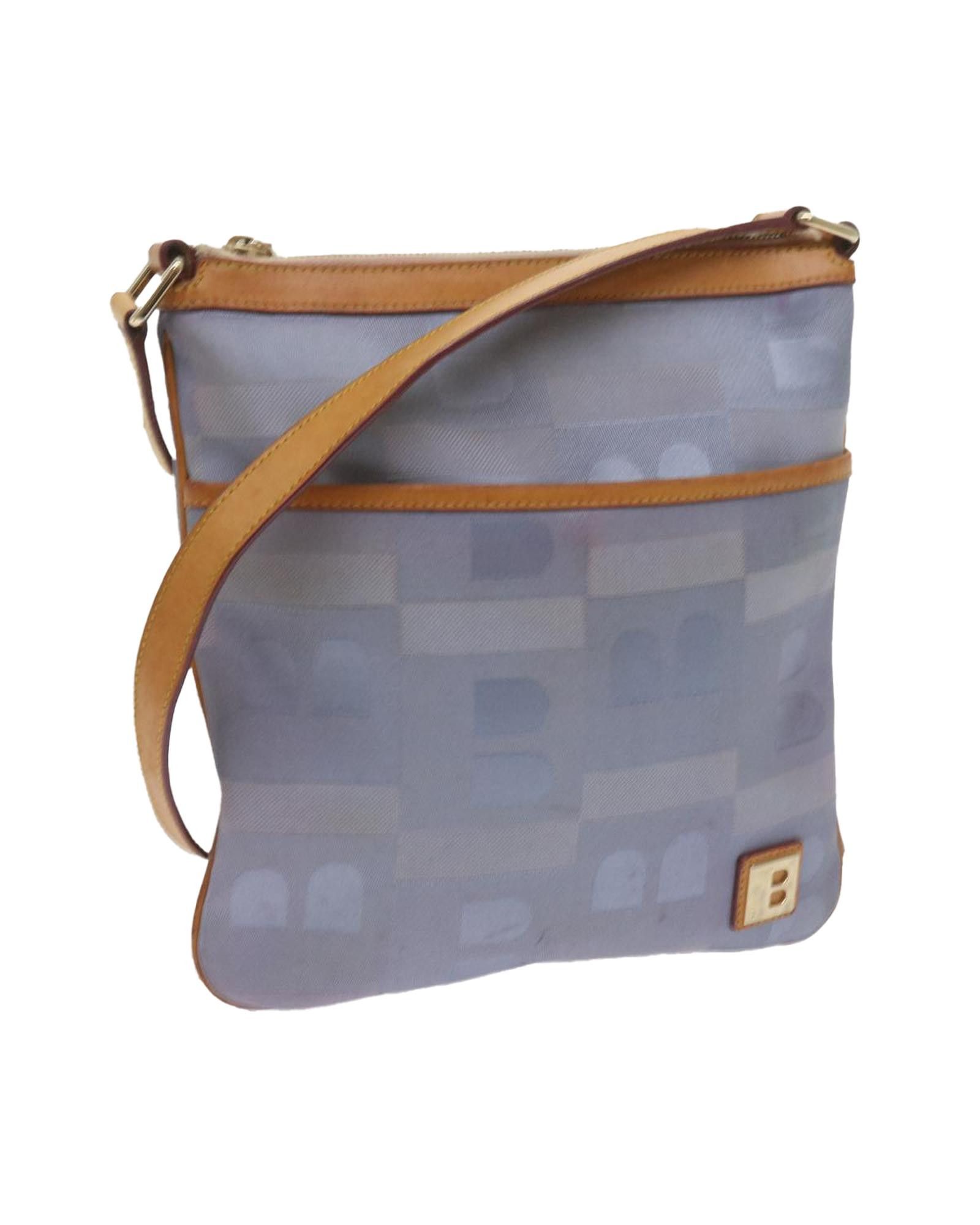 image of Bally Blue Canvas Shoulder Bag, Women's
