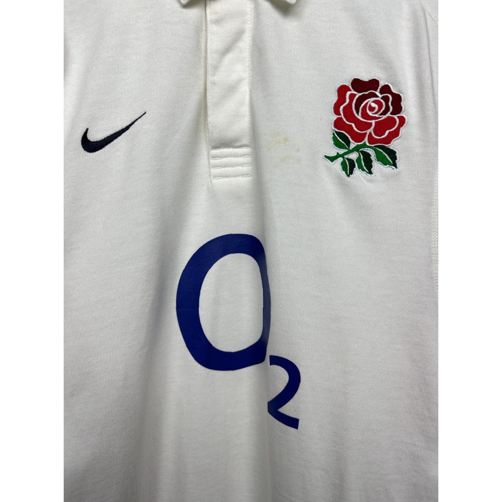 Nike Nike O2 Vintage Rugby Long Sleeve Polo Shirt L Mens White Polo Size US L / EU 52-54 / 3 - 3 Thumbnail