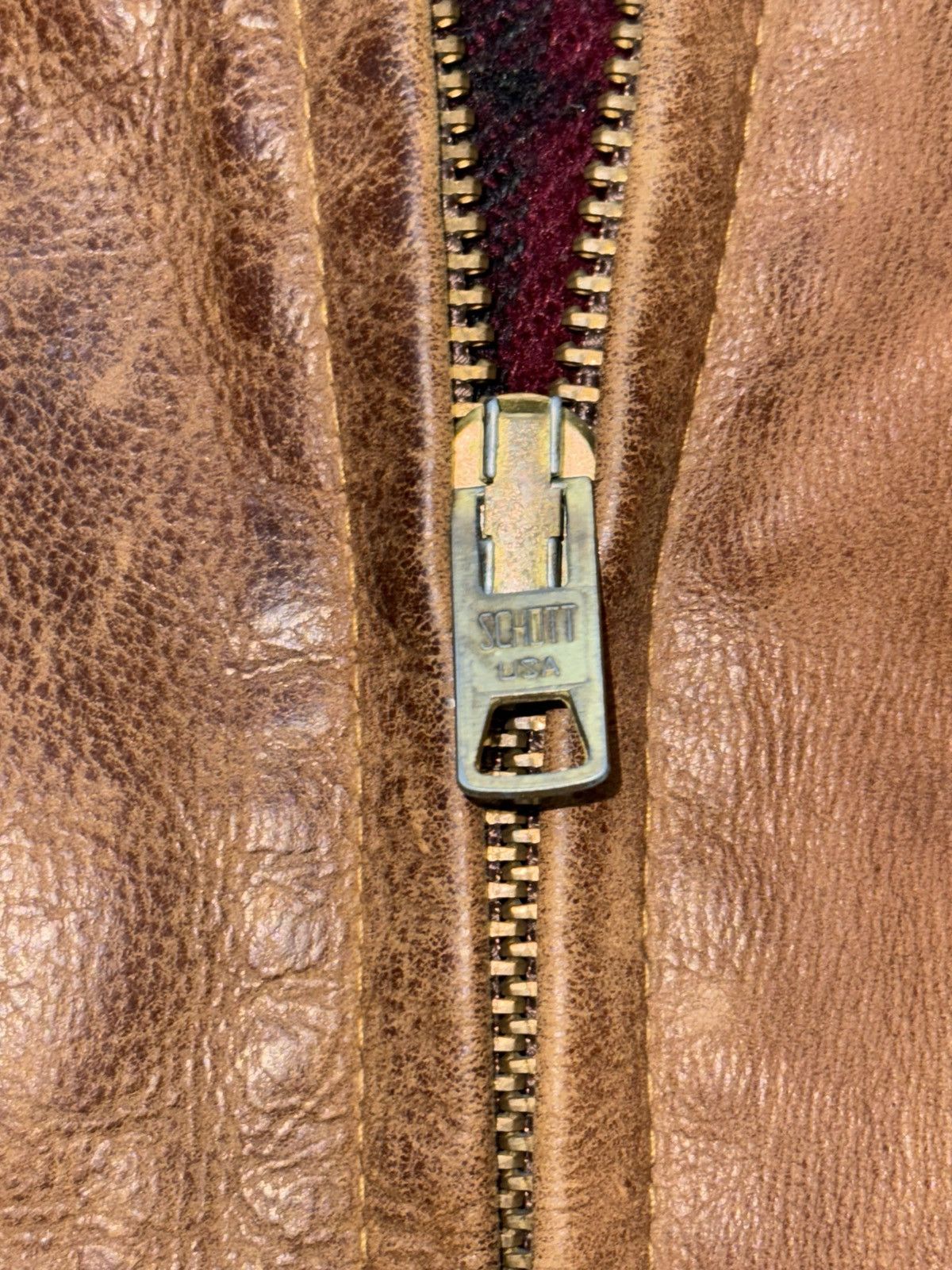 Schott Sunfaded brown leather Steerhide Schott mod. 133 highwayman Size US XXL / EU 58 / 5 - 6 Thumbnail