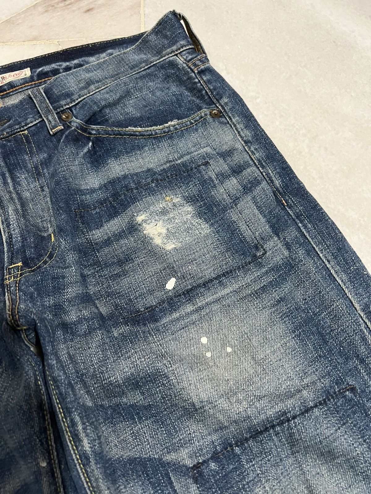 Japanese Brand 90’s BACK NUMBER 02 DISTRESSED PAINTER JEAN Size US 34 / EU 50 - 9 Thumbnail