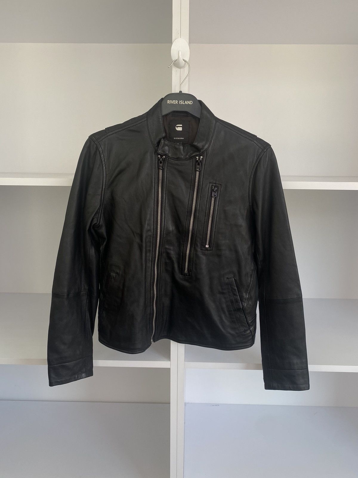 G-Star × Vintage Vintage G Star Raw Leather Hybrid Slim Biker wmns jacket Size M / US 6-8 / IT 42-44 - 3 Thumbnail