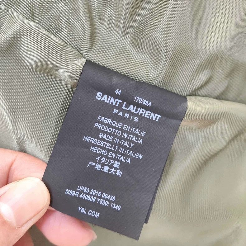 Saint Laurent Paris YSL Green Cotton Hooded Jacket Size US L / EU 52-54 / 3 - 4 Thumbnail