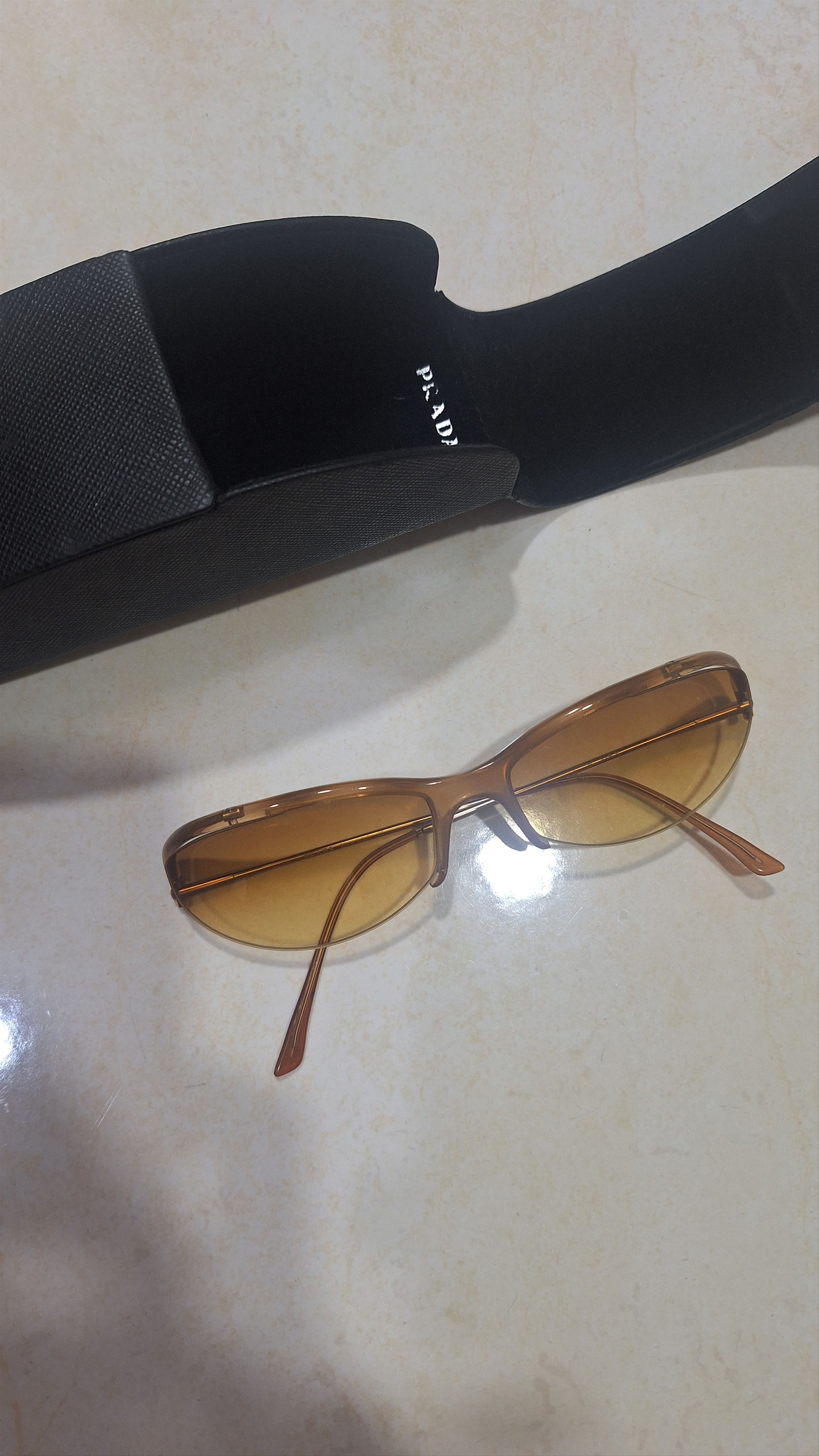 Prada 2000’s Prada SPR 13C Half Frame Tint Metallic Size ONE SIZE - 4 Thumbnail