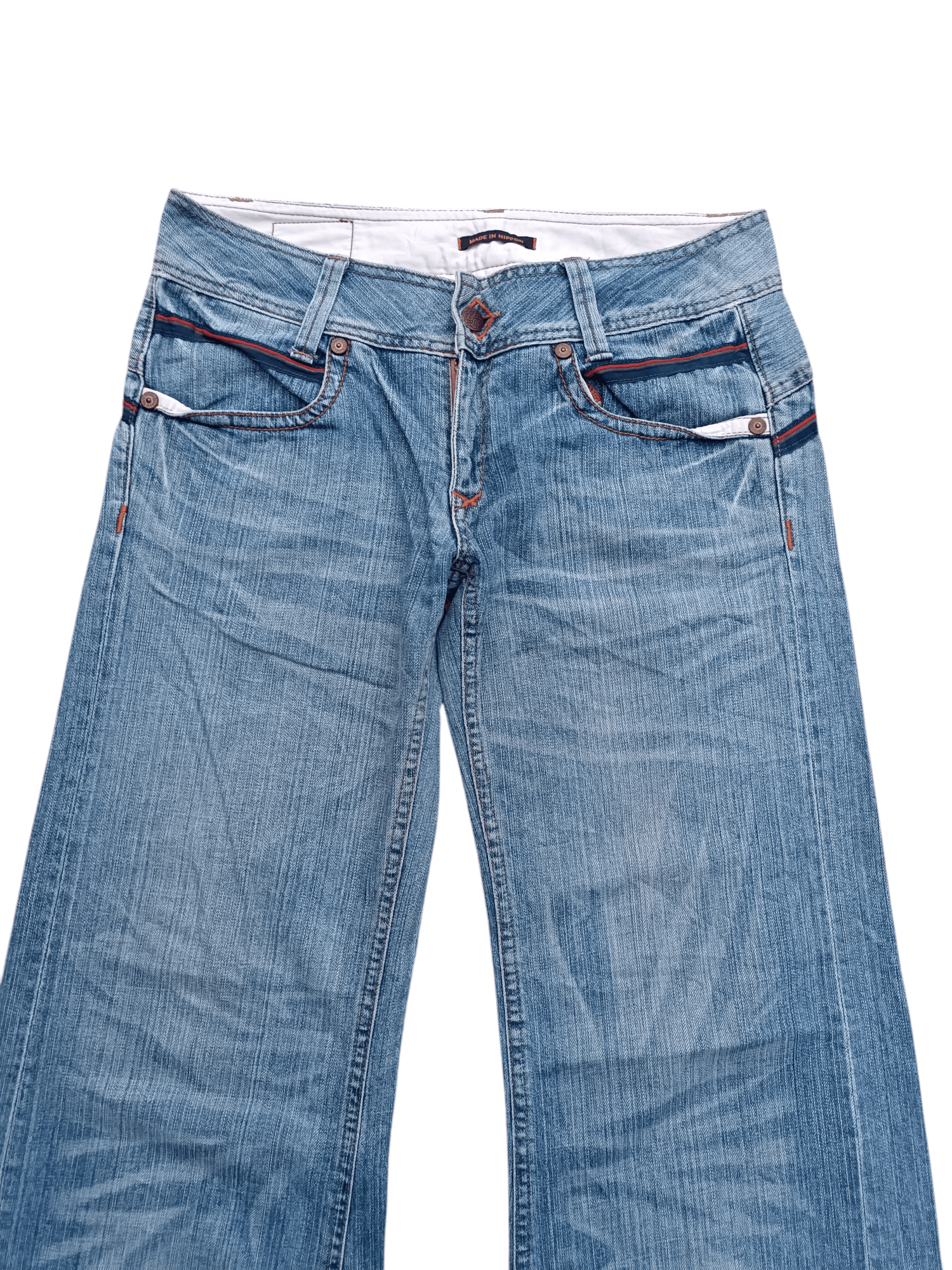 Japanese Brand SUPER FLARED🔥Et Boite Whiskers Faded Low Rise Boot Cut Size US 32 / EU 48 - 9 Thumbnail