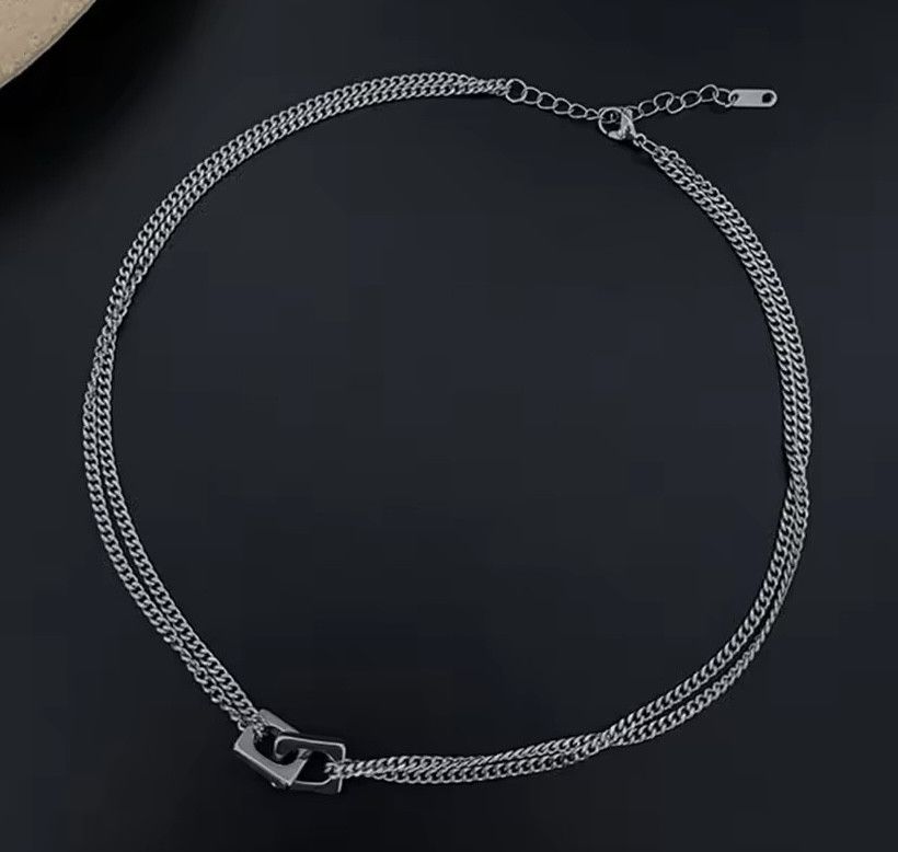 Jewelry Double Block Lock Necklace Size ONE SIZE - 4 Thumbnail