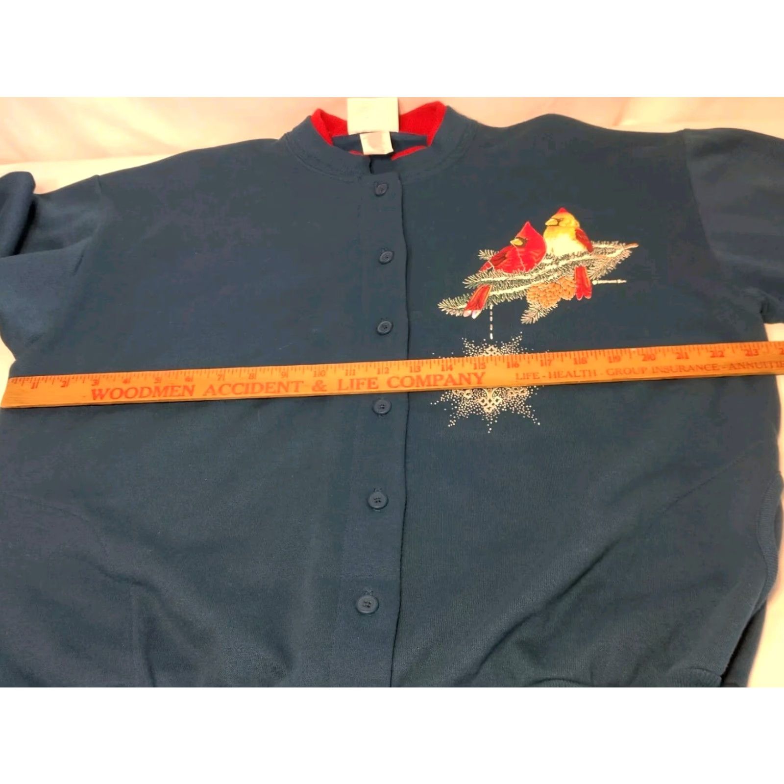 Vintage VINTAGE Morning Sun Sweatshirt Cardigan Petite PL Blue Cardinal Bird Activewear Womens Size L / US 10 / IT 46 - 7 Thumbnail