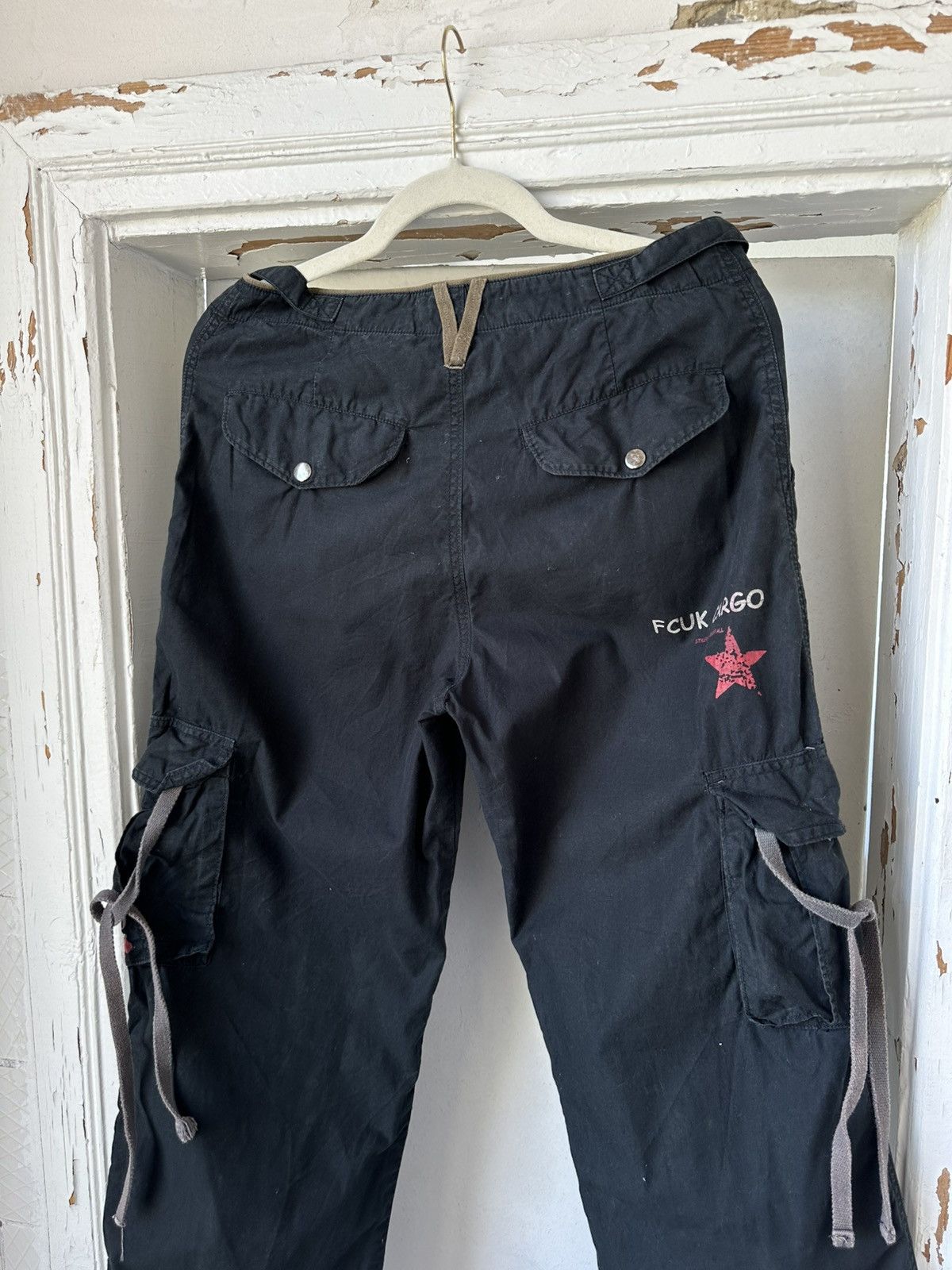 If Six Was Nine Y2K Vintage Cargo Bondage Black Pants Size 27" / US 4 / IT 40 - 7 Thumbnail